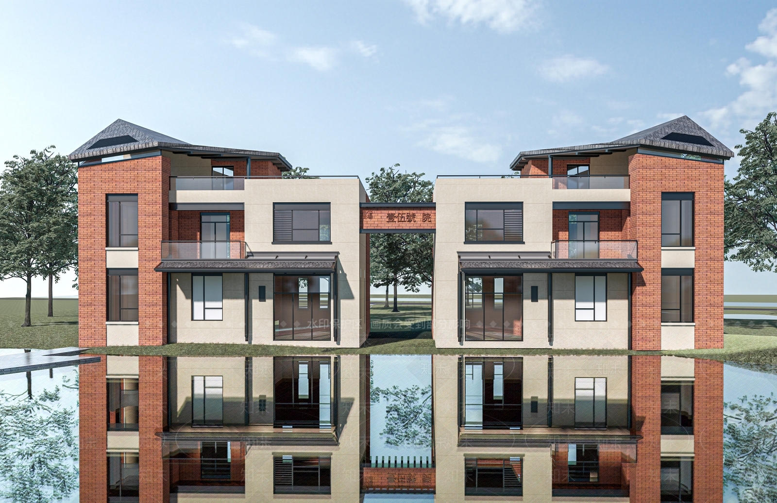 新中式住宅建筑3D模型下载【ID:1153562066】