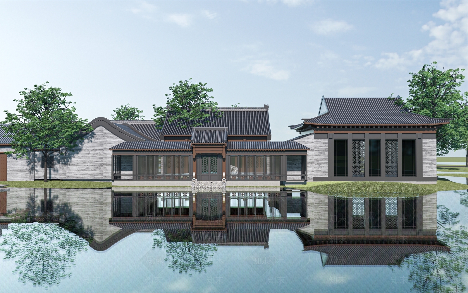 中式四合院3D模型下载【ID:1153562119】
