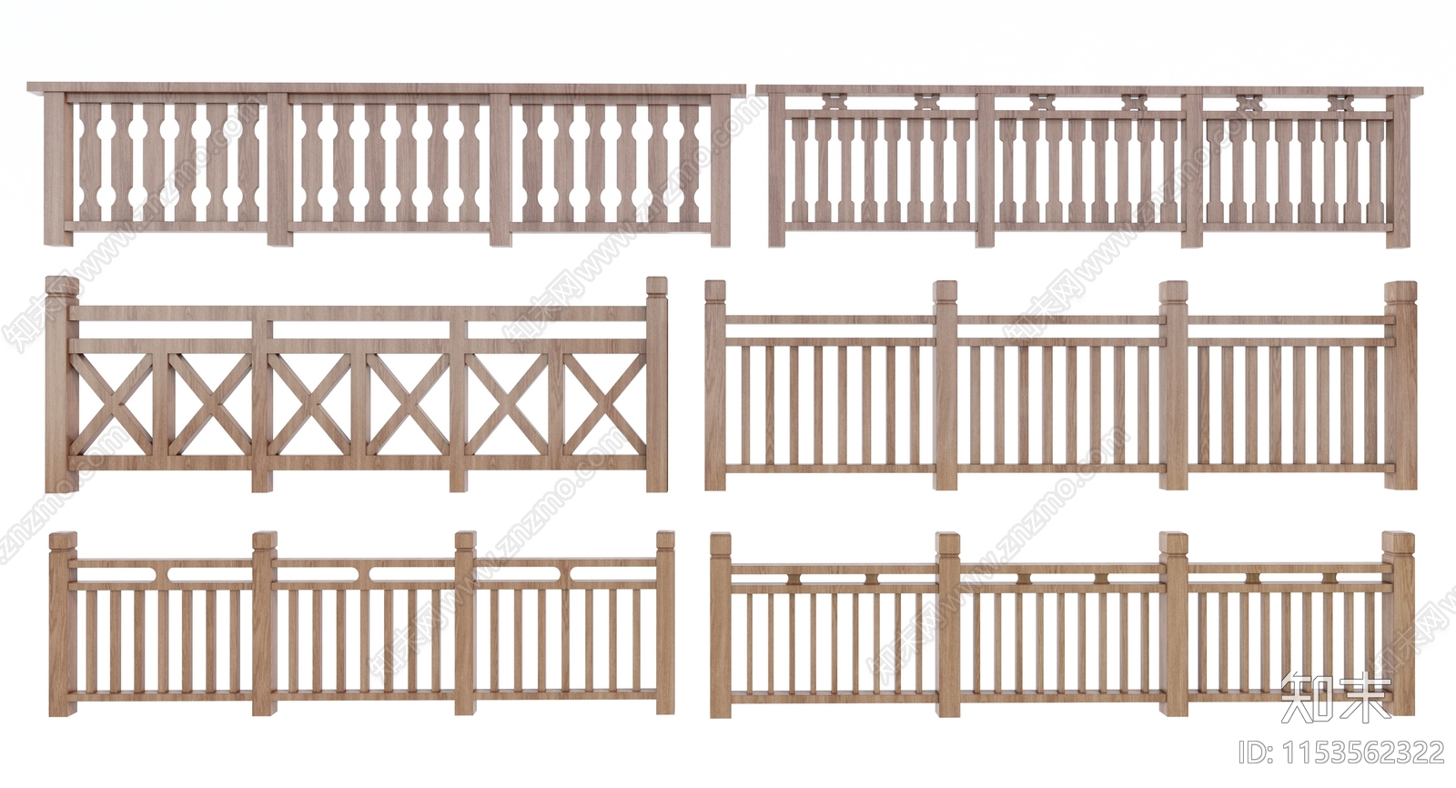 中式栏杆3D模型下载【ID:1153562322】