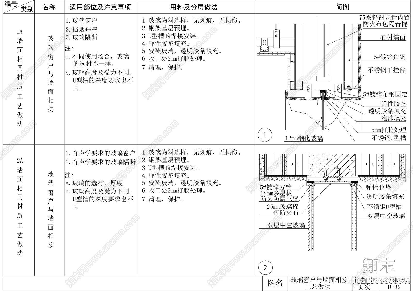 110种墙面工艺节点cad施工图下载【ID:1153563525】