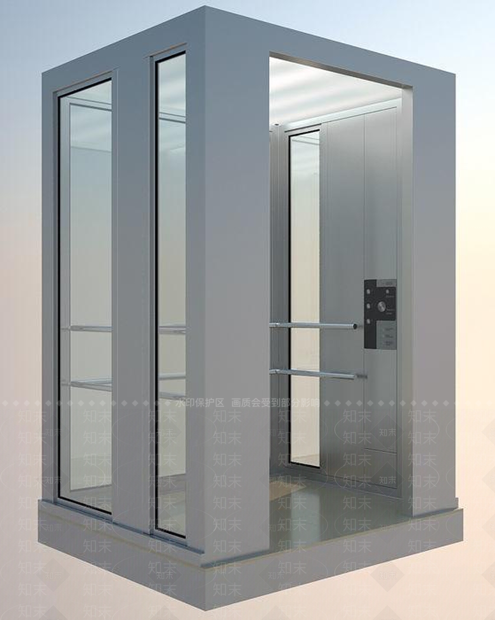 现代玻璃门电梯3D模型下载【ID:1153565998】