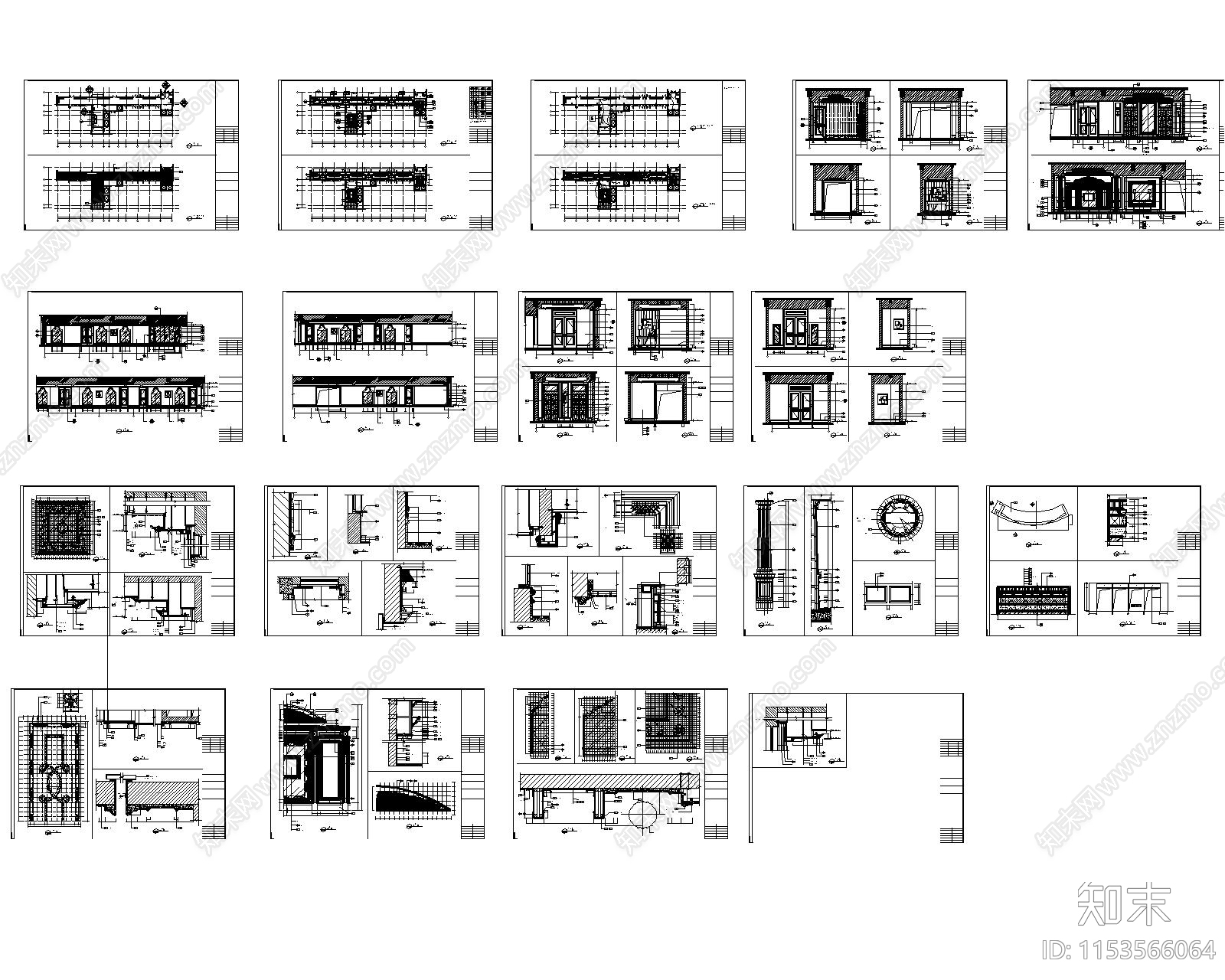 五星宾馆5层走廊全套设计图cad施工图下载【ID:1153566064】