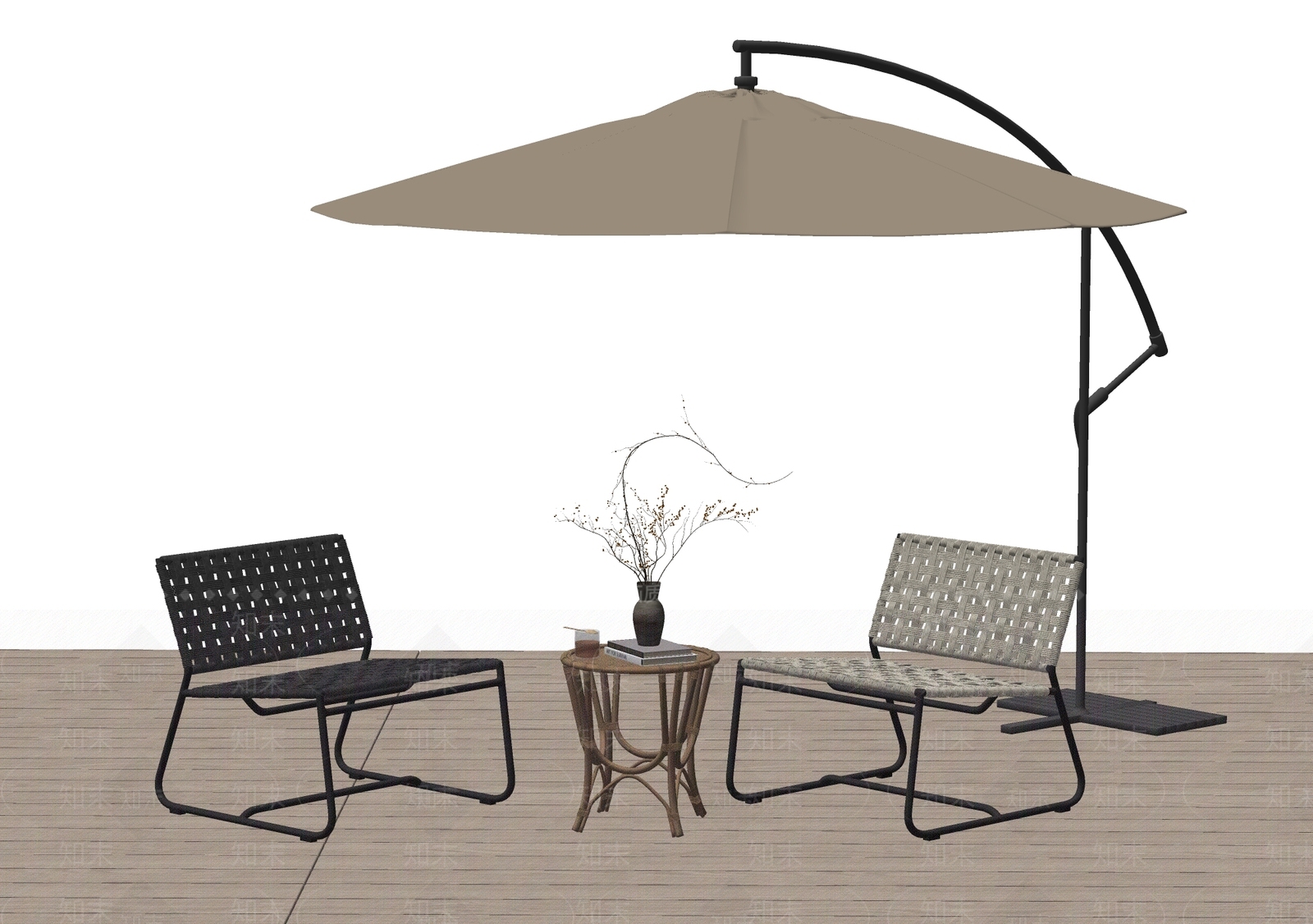 现代户外休闲椅SU模型下载【ID:1153566635】