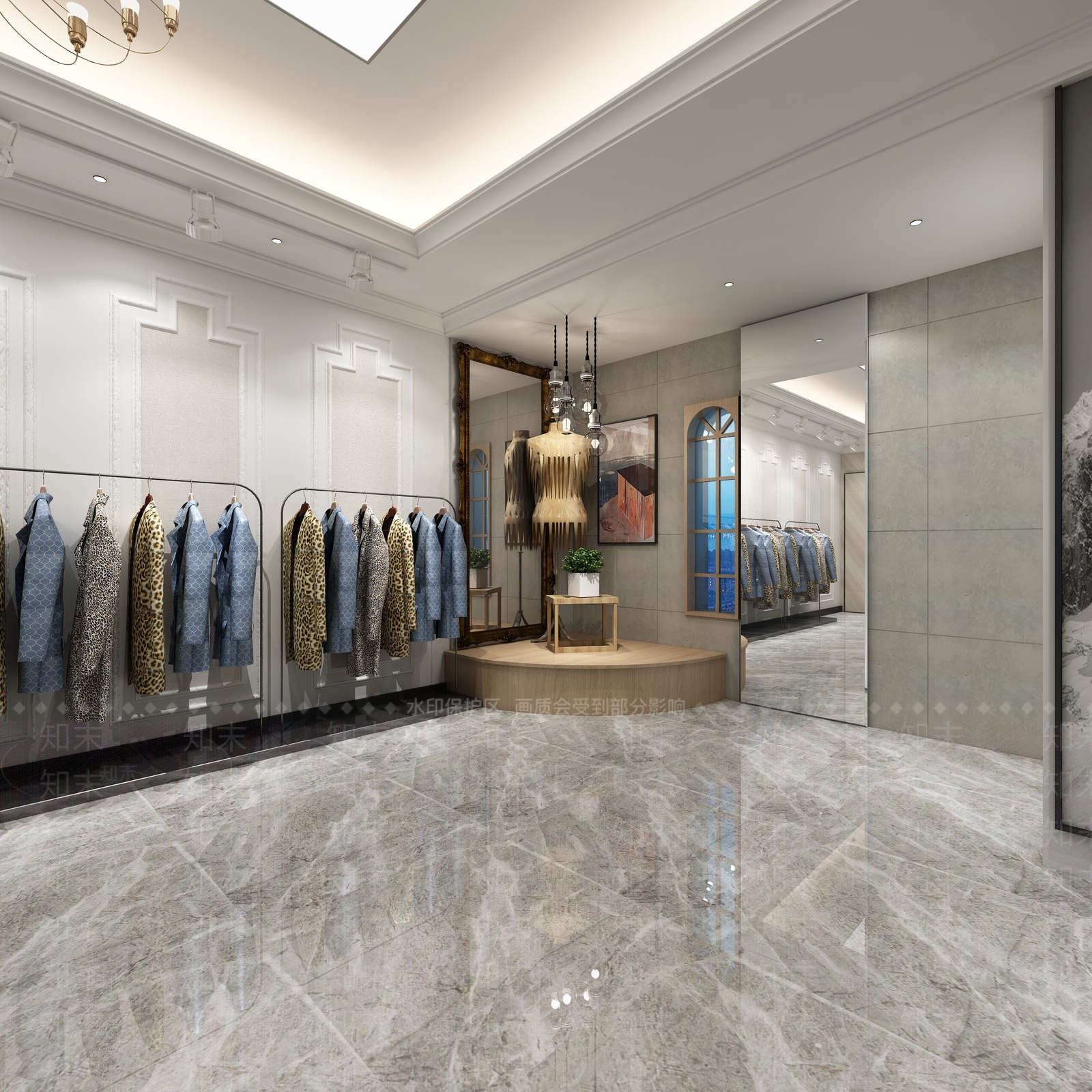 简欧服装店3D模型下载【ID:1153570443】