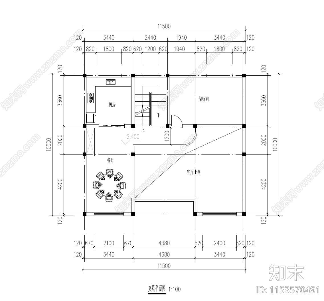 420平三层别墅平面设计图cad施工图下载【ID:1153570491】