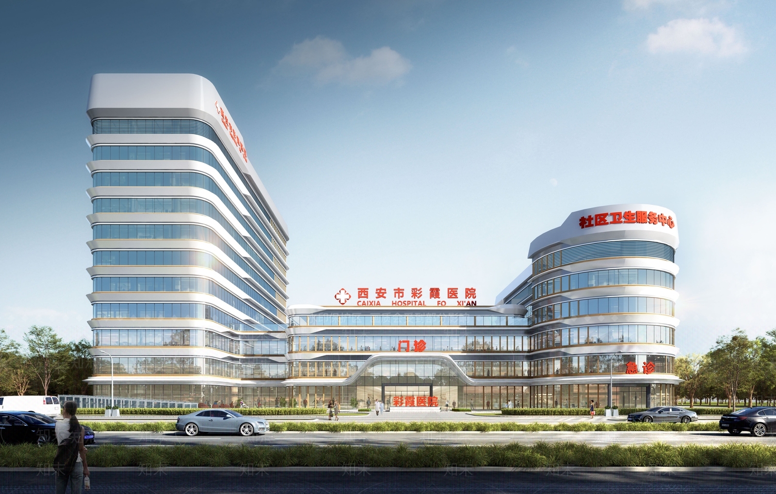 现代风格二甲综合医院SU模型下载【ID:1153570873】