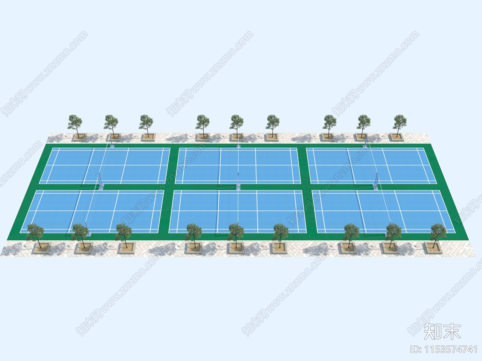 现代户外羽毛球场3D模型下载【ID:1153574741】