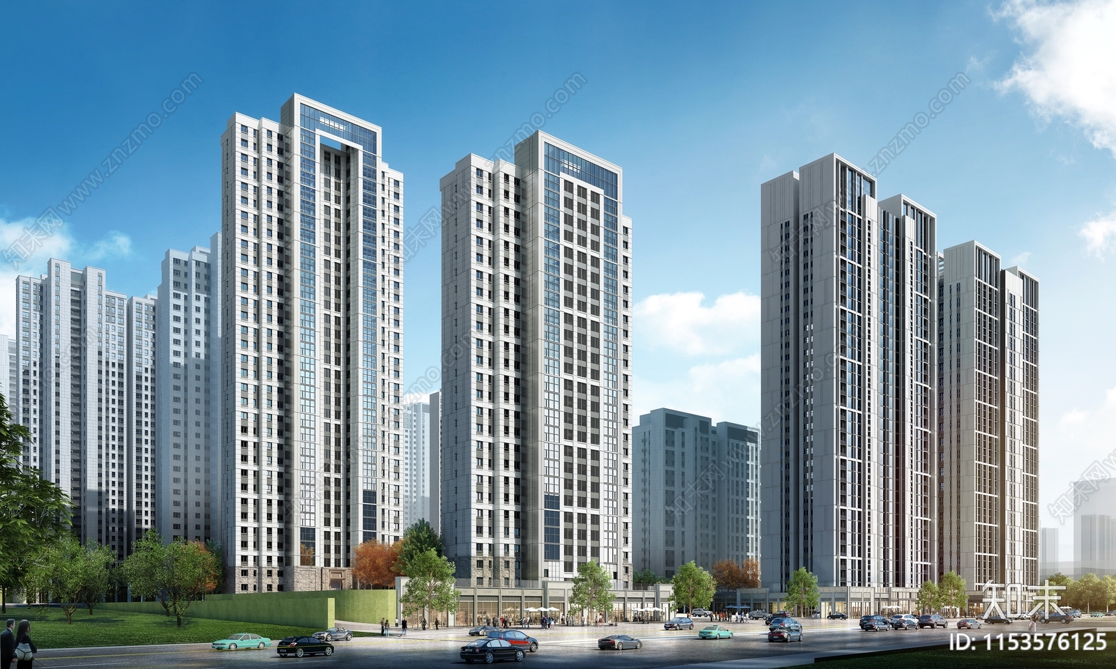 现代兰州中海铂悦花园住宅区建筑设计cad施工图下载【ID:1153576125】