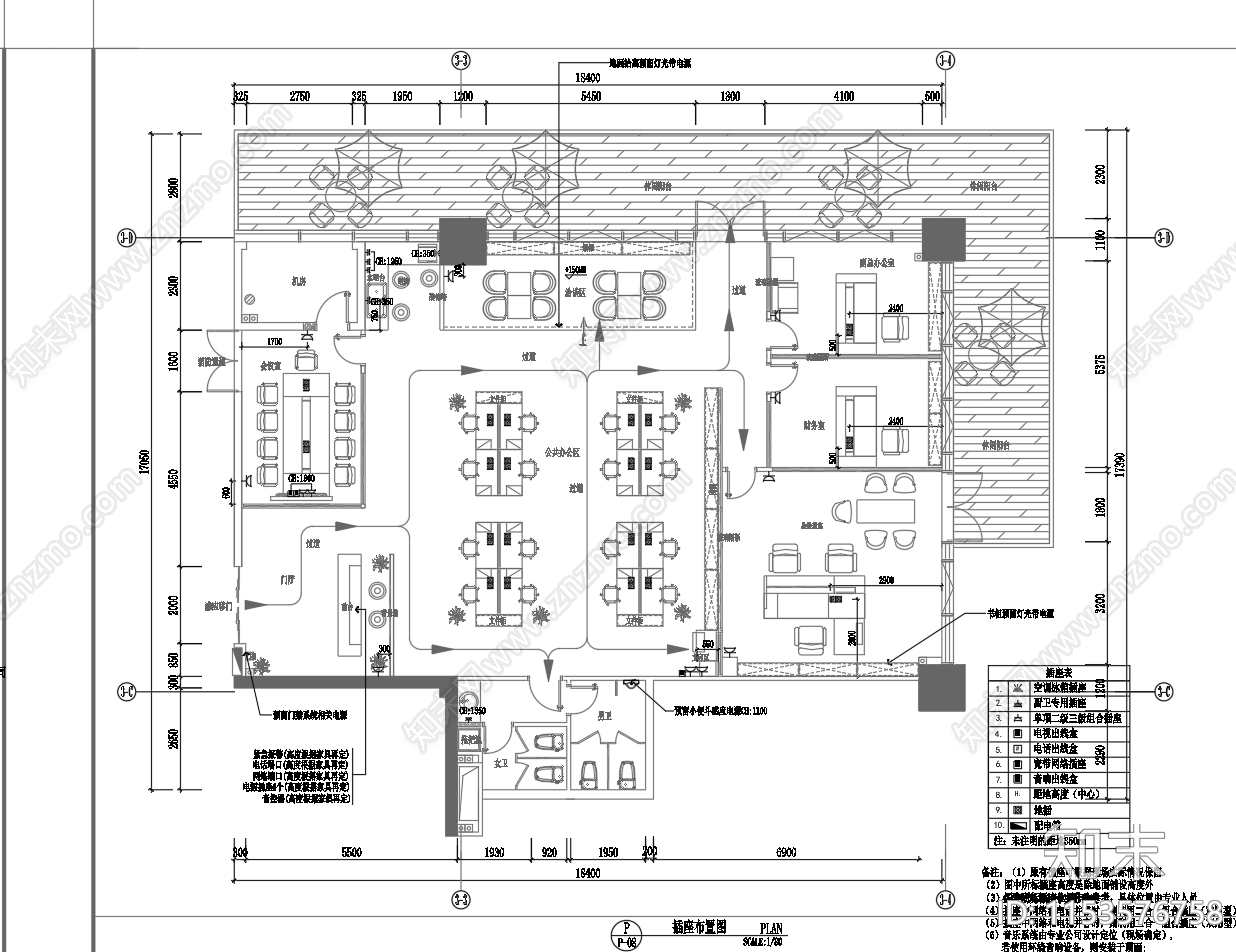 独立小型办公室内平面设计图施工图下载【ID:1153576758】