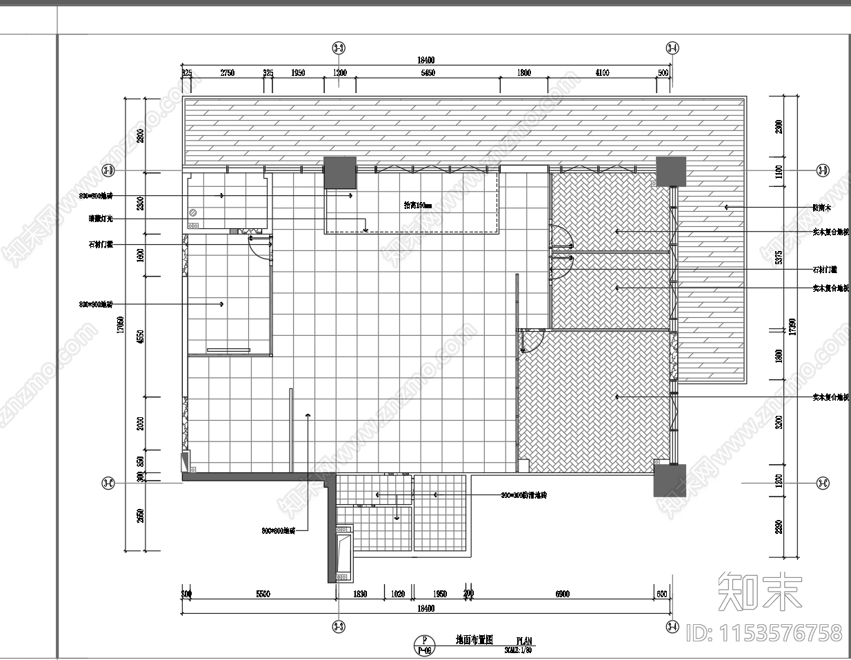 独立小型办公室内平面设计图施工图下载【ID:1153576758】