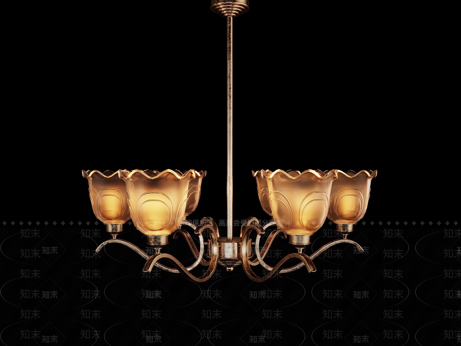 美式复古吊灯3D模型下载【ID:1153583114】