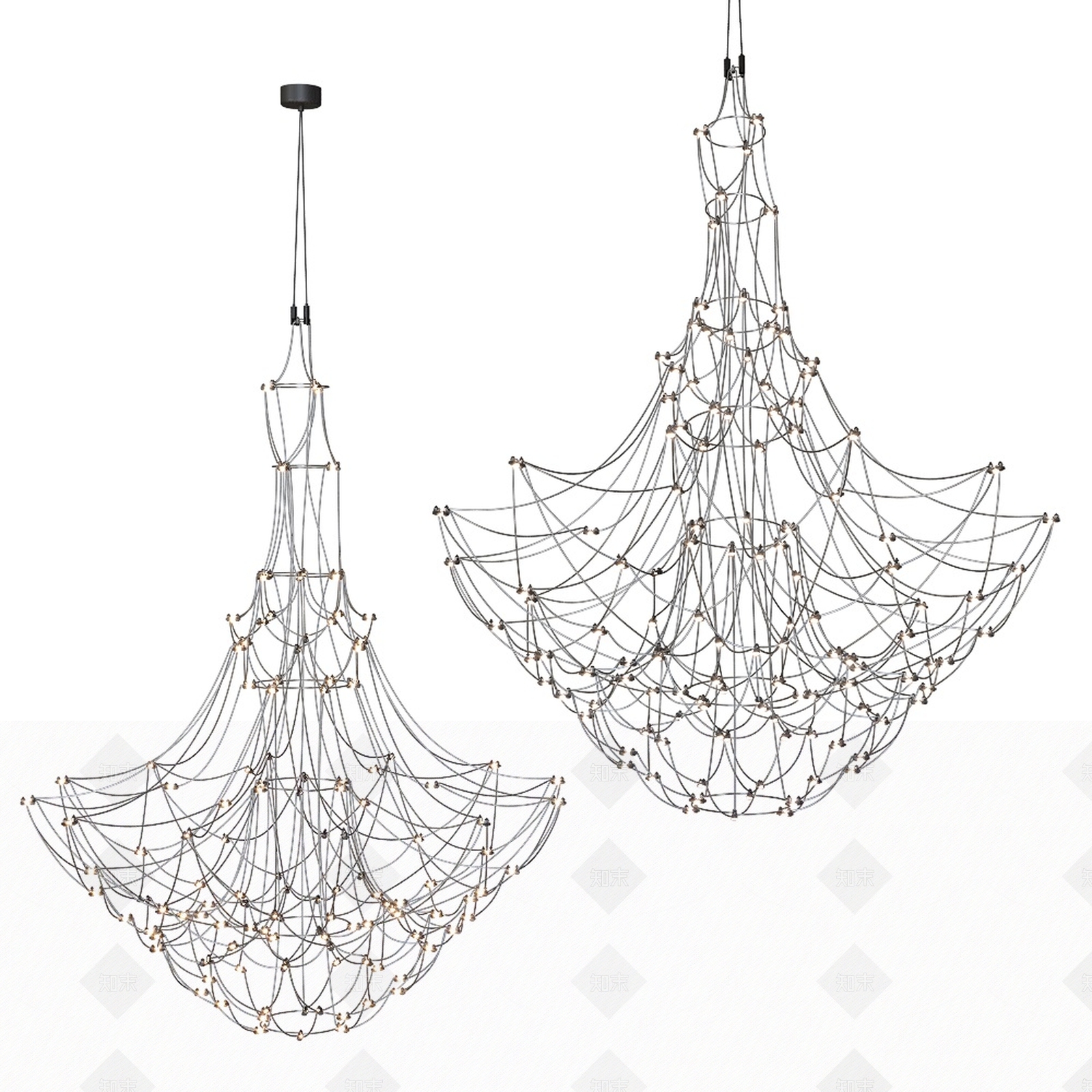 Bloom现代蜘蛛网吊灯3D模型下载【ID:1153585330】
