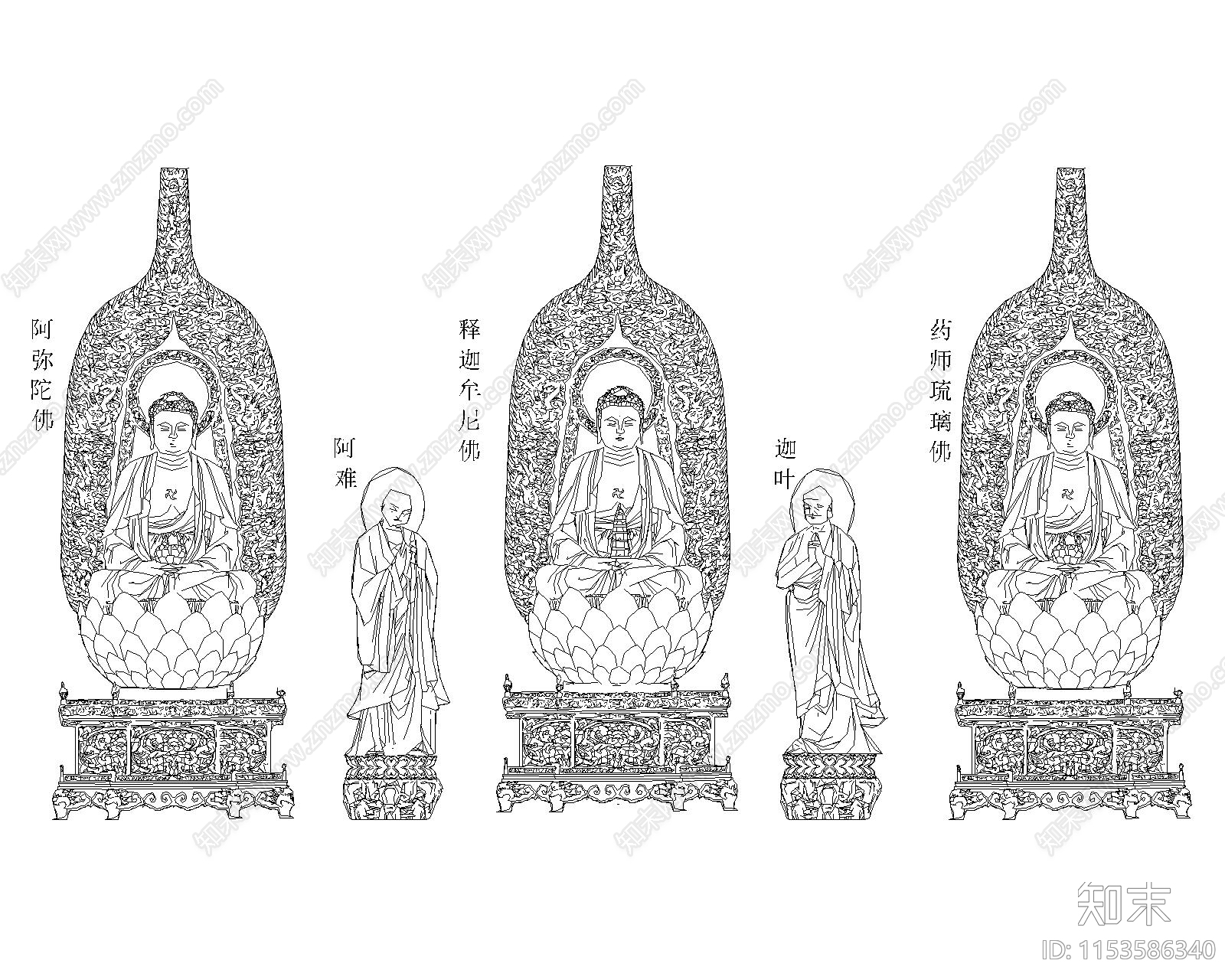 佛像施工图下载【ID:1153586340】