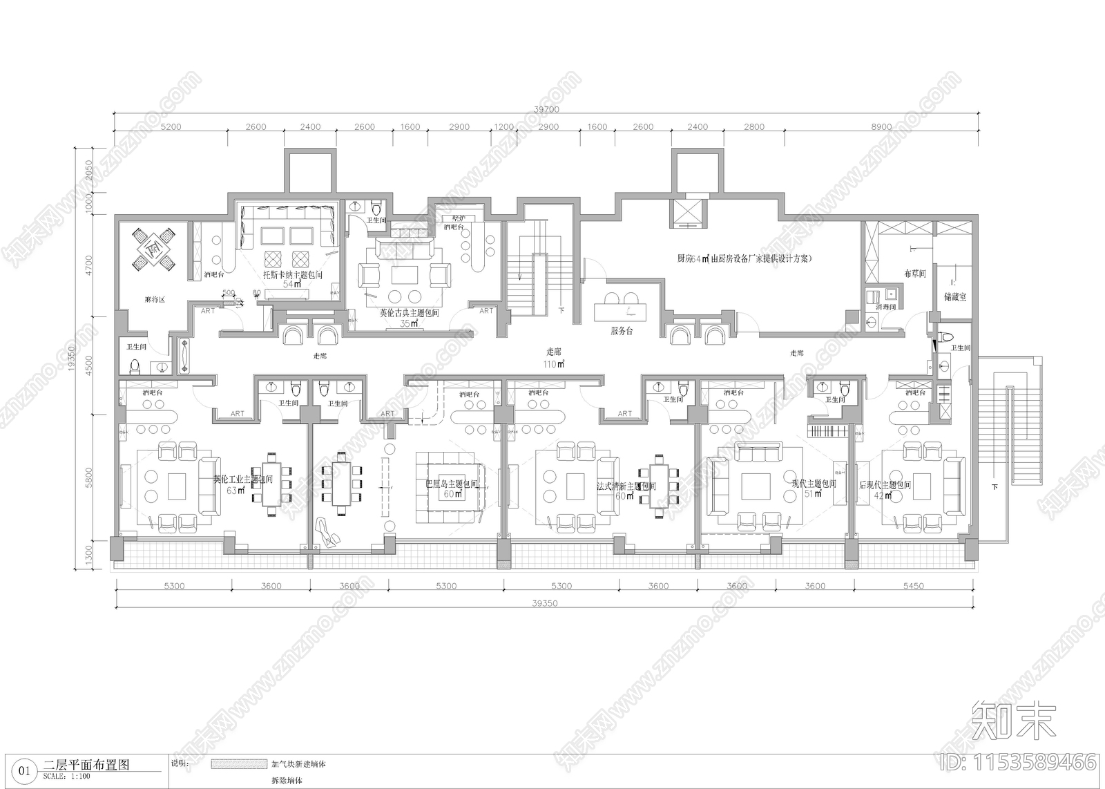 1090㎡cad施工图下载【ID:1153589466】