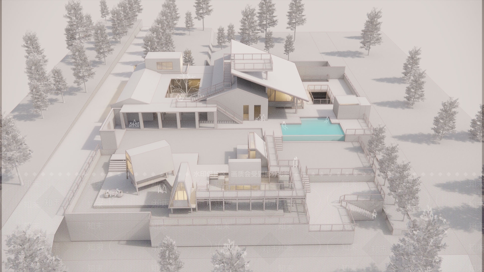 现代民宿建筑SU模型精品下载_SketchUp模型_知末网