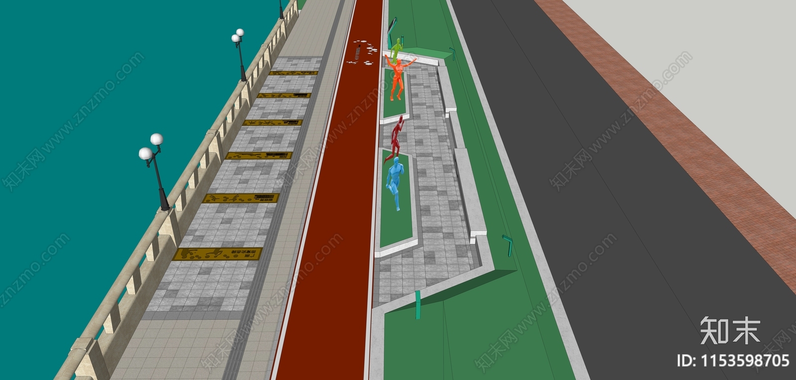 现代滨江碧道SU模型下载【ID:1153598705】