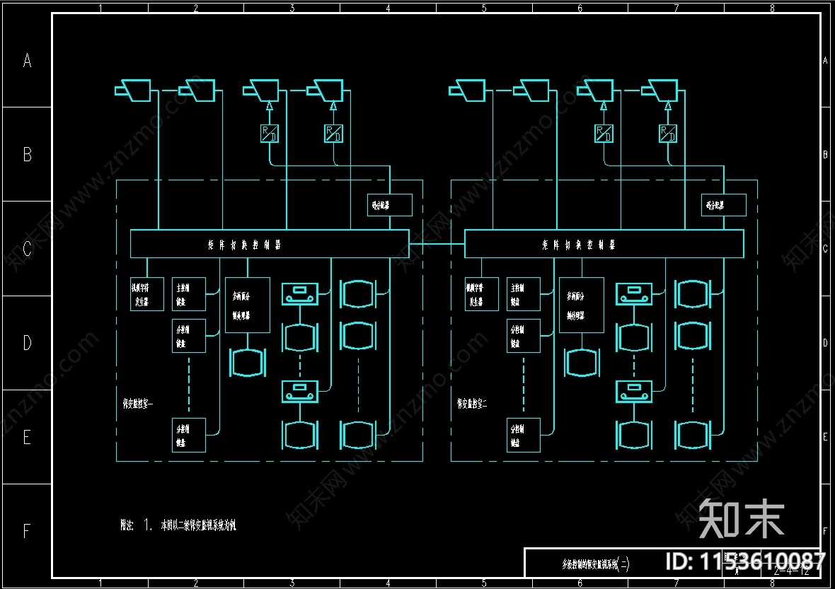 安防报警楼宇对讲系统cad施工图下载【ID:1153610087】