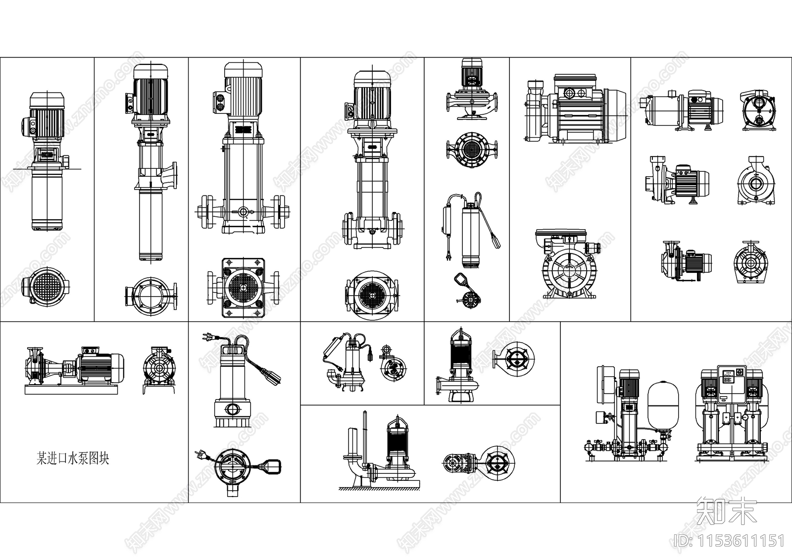 给排水制图图例水泵cad施工图下载【ID:1153611151】