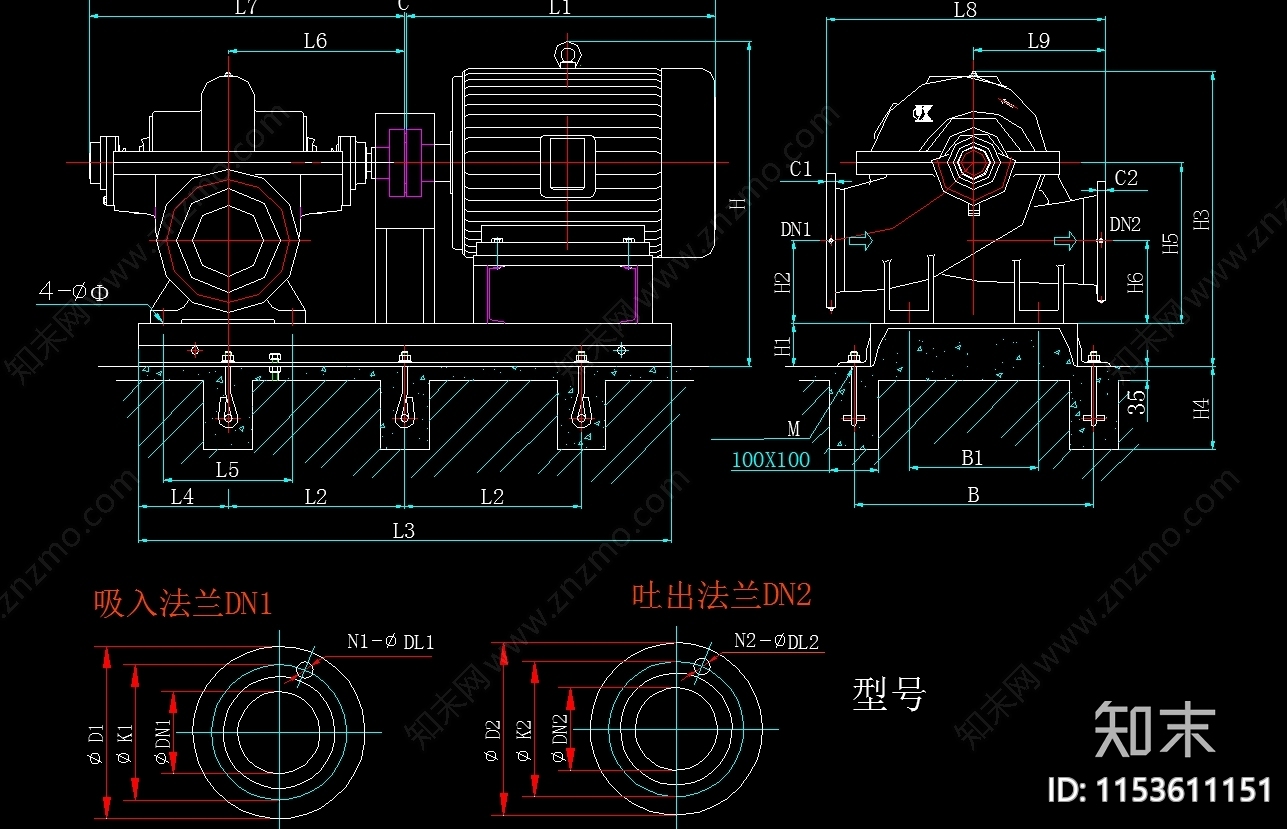 给排水制图图例水泵cad施工图下载【ID:1153611151】