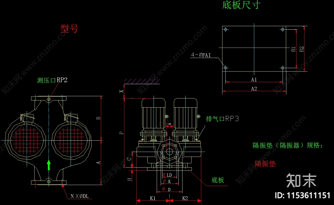 给排水制图图例水泵cad施工图下载【ID:1153611151】