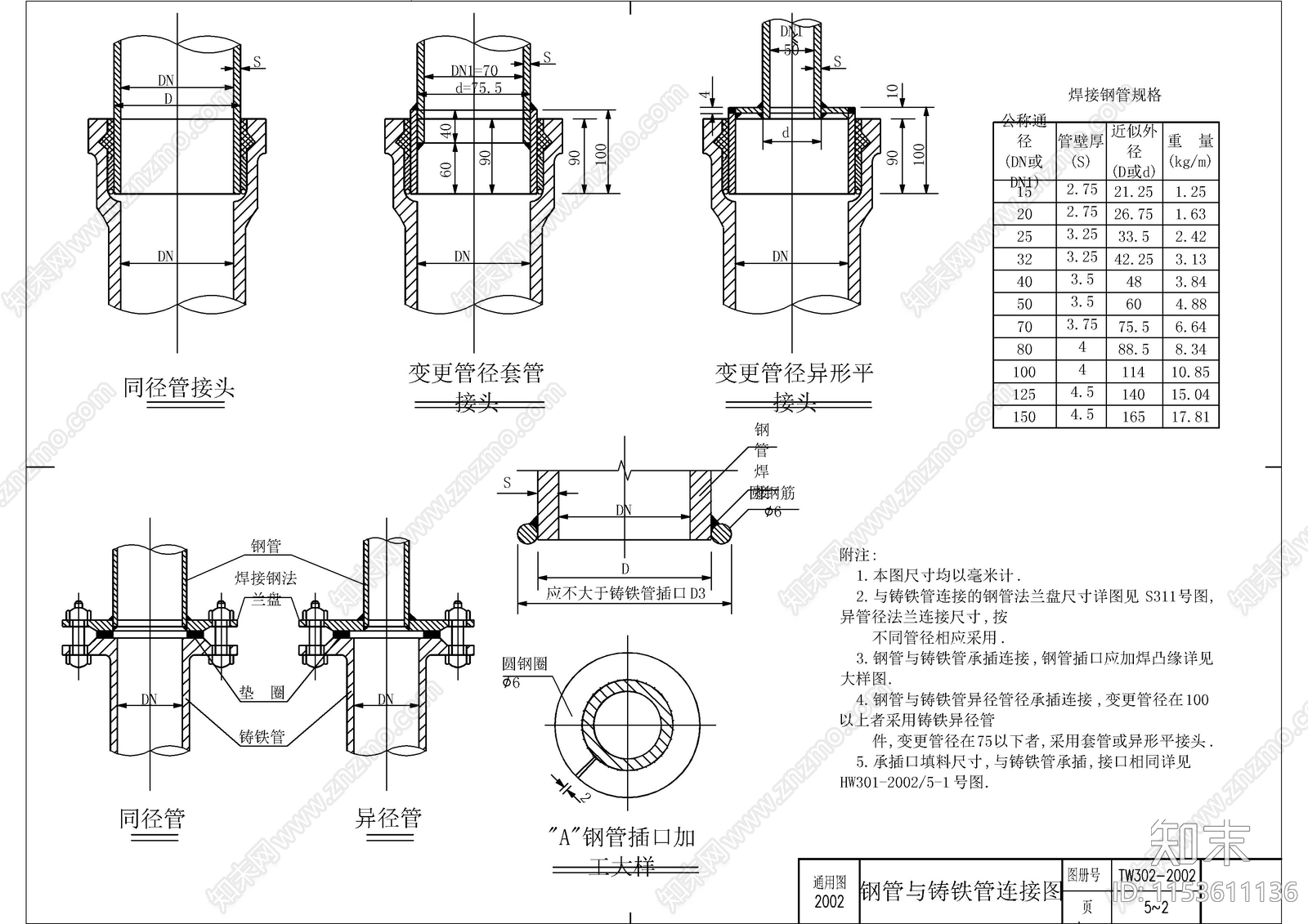 给排水通用标准cad施工图下载【ID:1153611136】