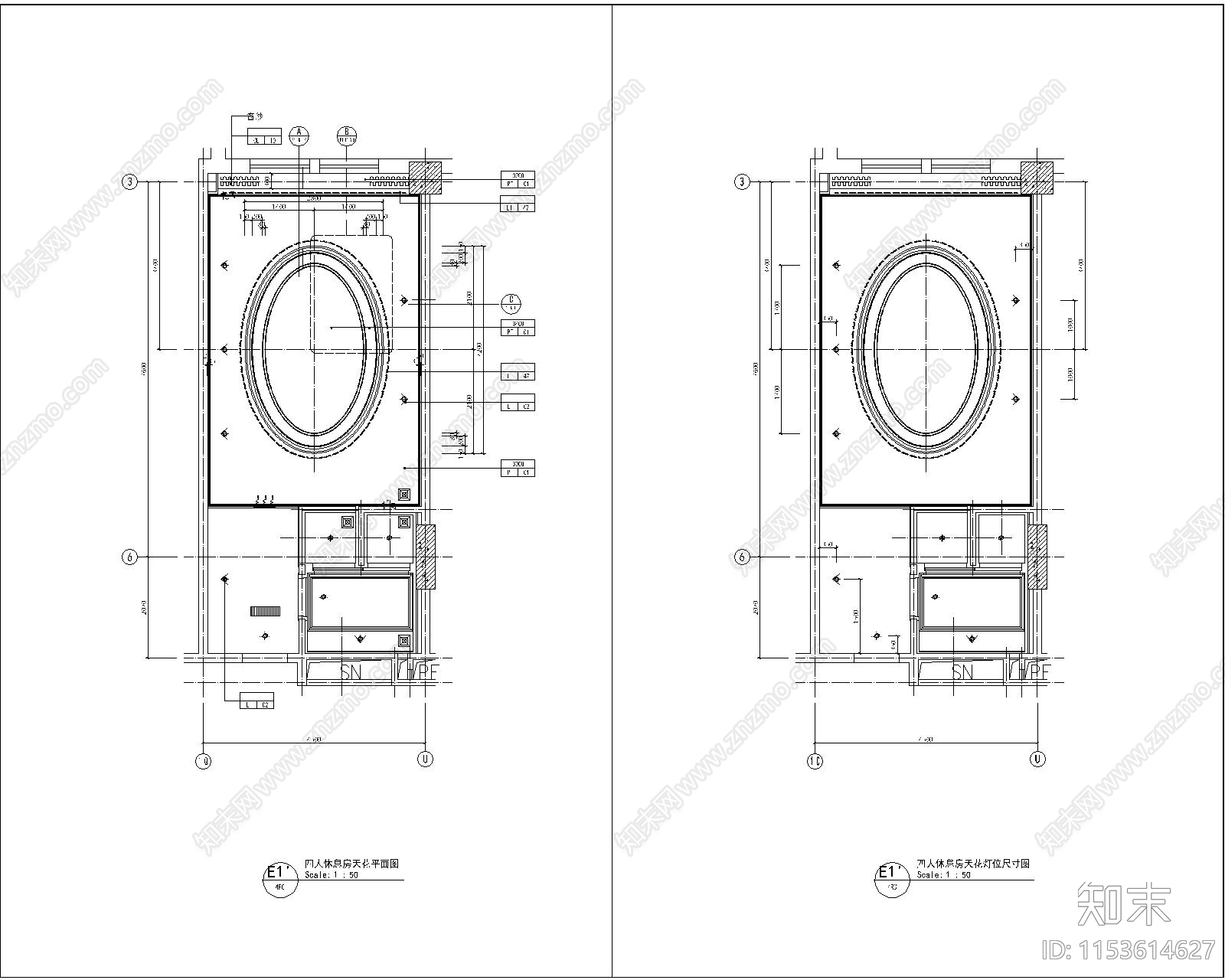 桑拿休息室设计cad施工图下载【ID:1153614627】