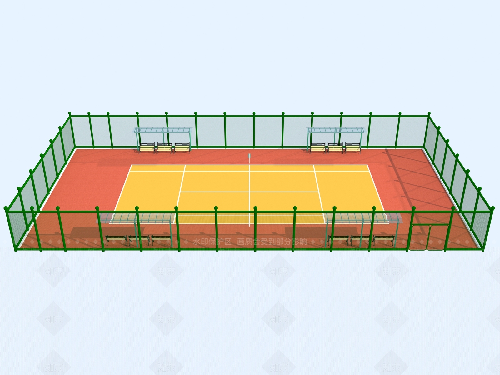 现代户外网球场3D模型下载【ID:1153616118】