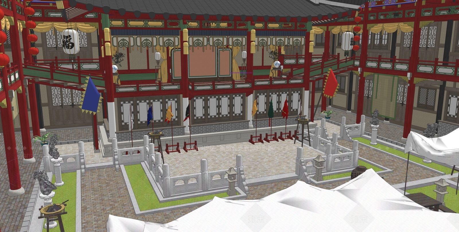 中式外摆SU模型下载【ID:1153617808】
