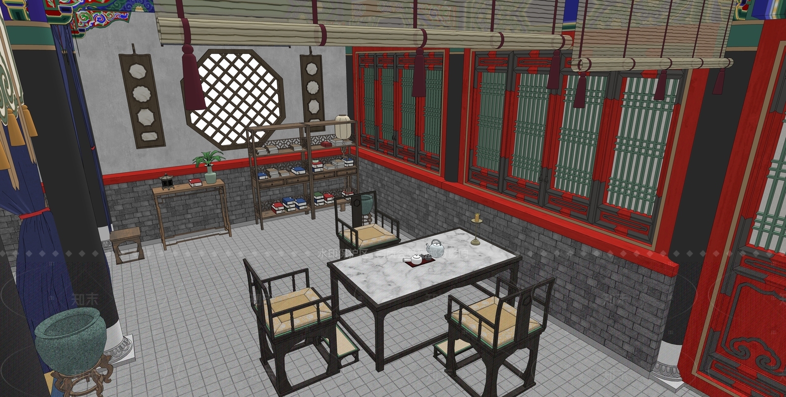 中式经理办公室SU模型下载【ID:1215982384】