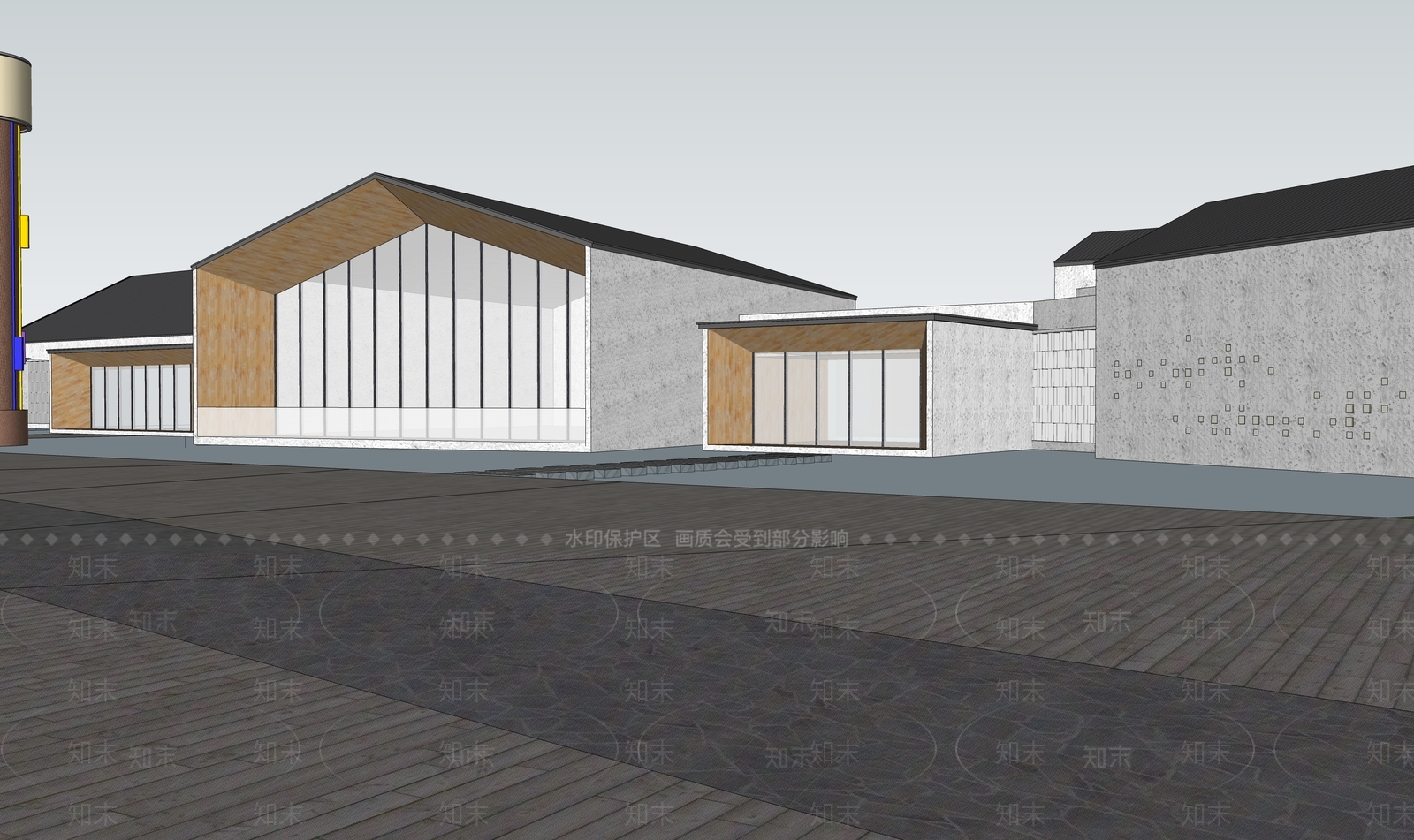 新中式商业建筑SU模型下载【ID:1153618182】
