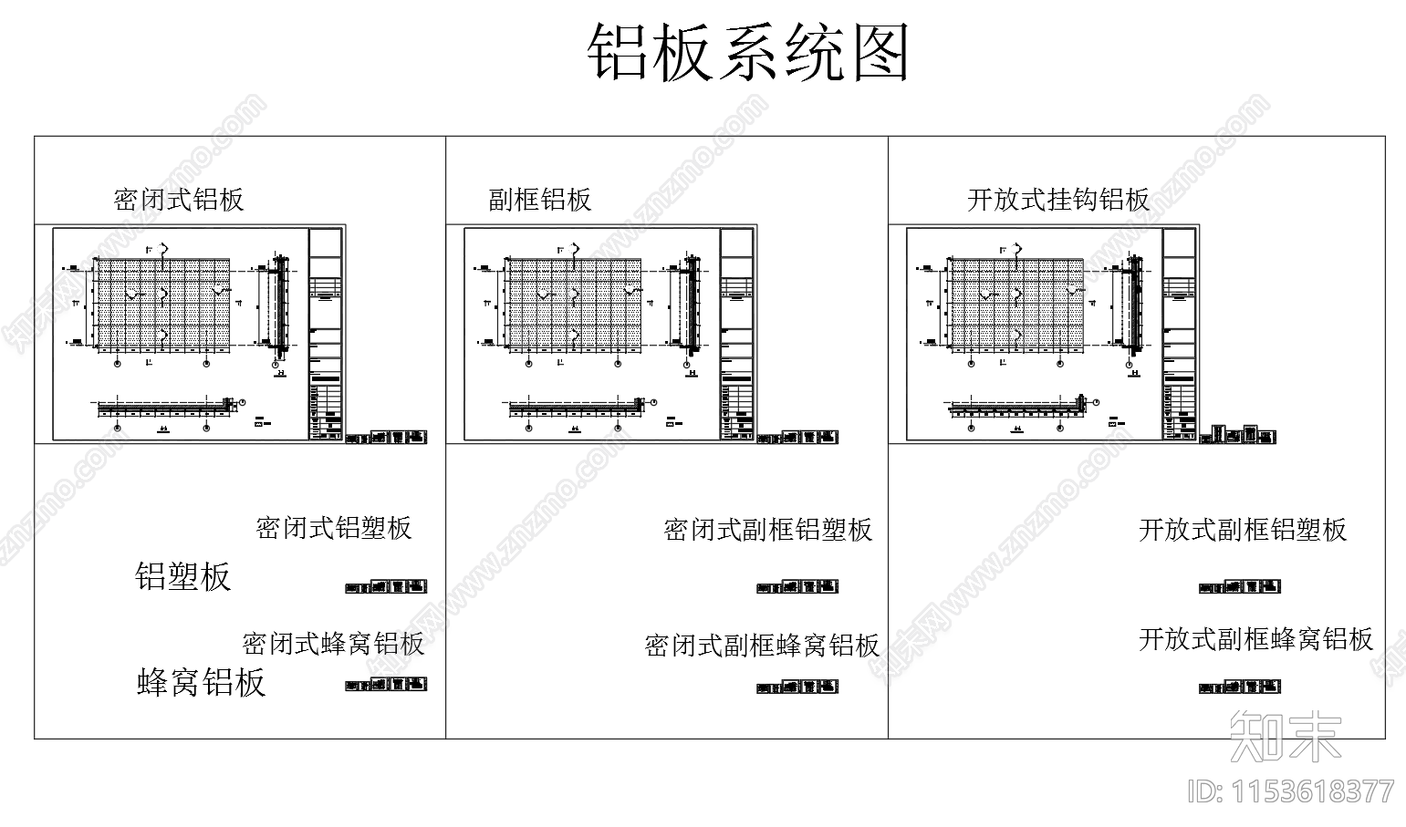 蜂窝铝单板铝塑板系统节点图施工图下载【ID:1153618377】