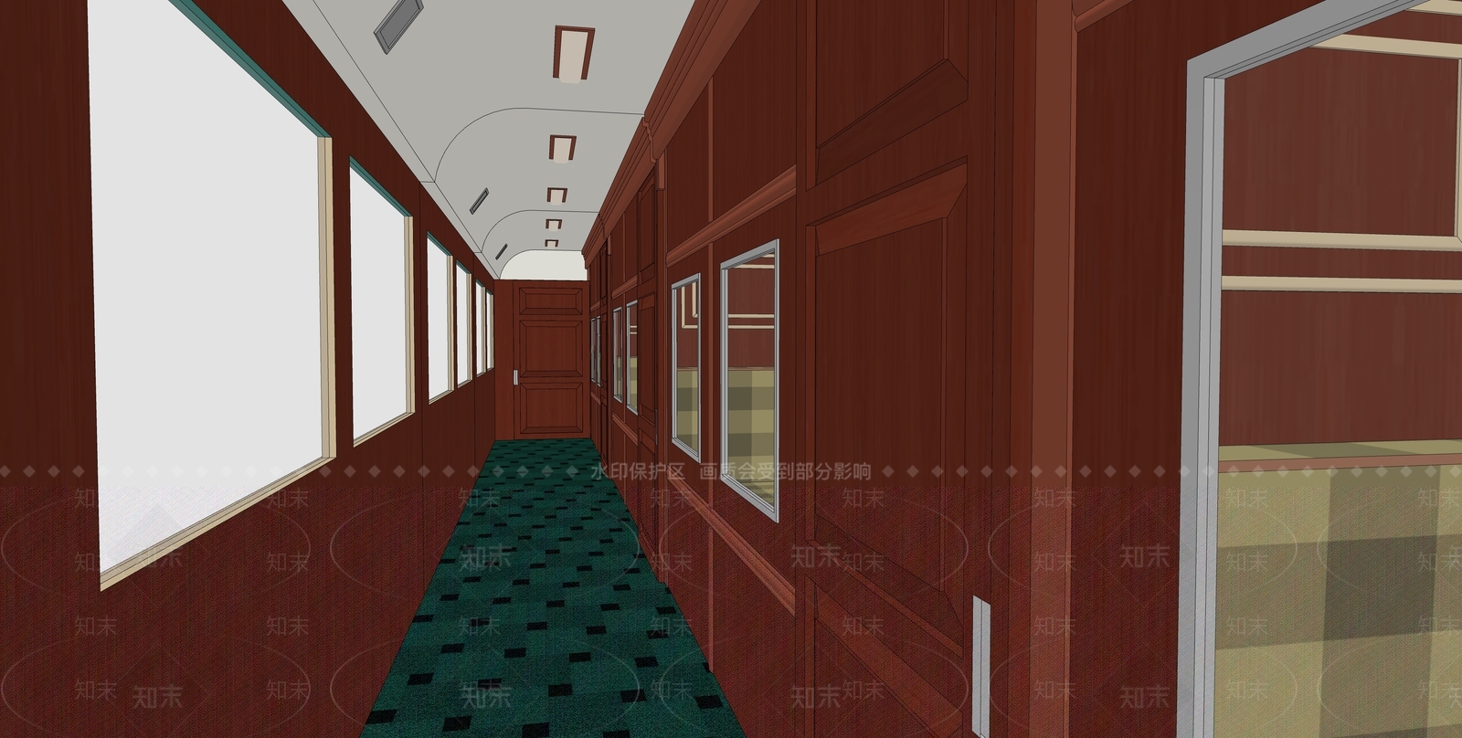天蓝色火车SU模型下载【ID:1153618585】