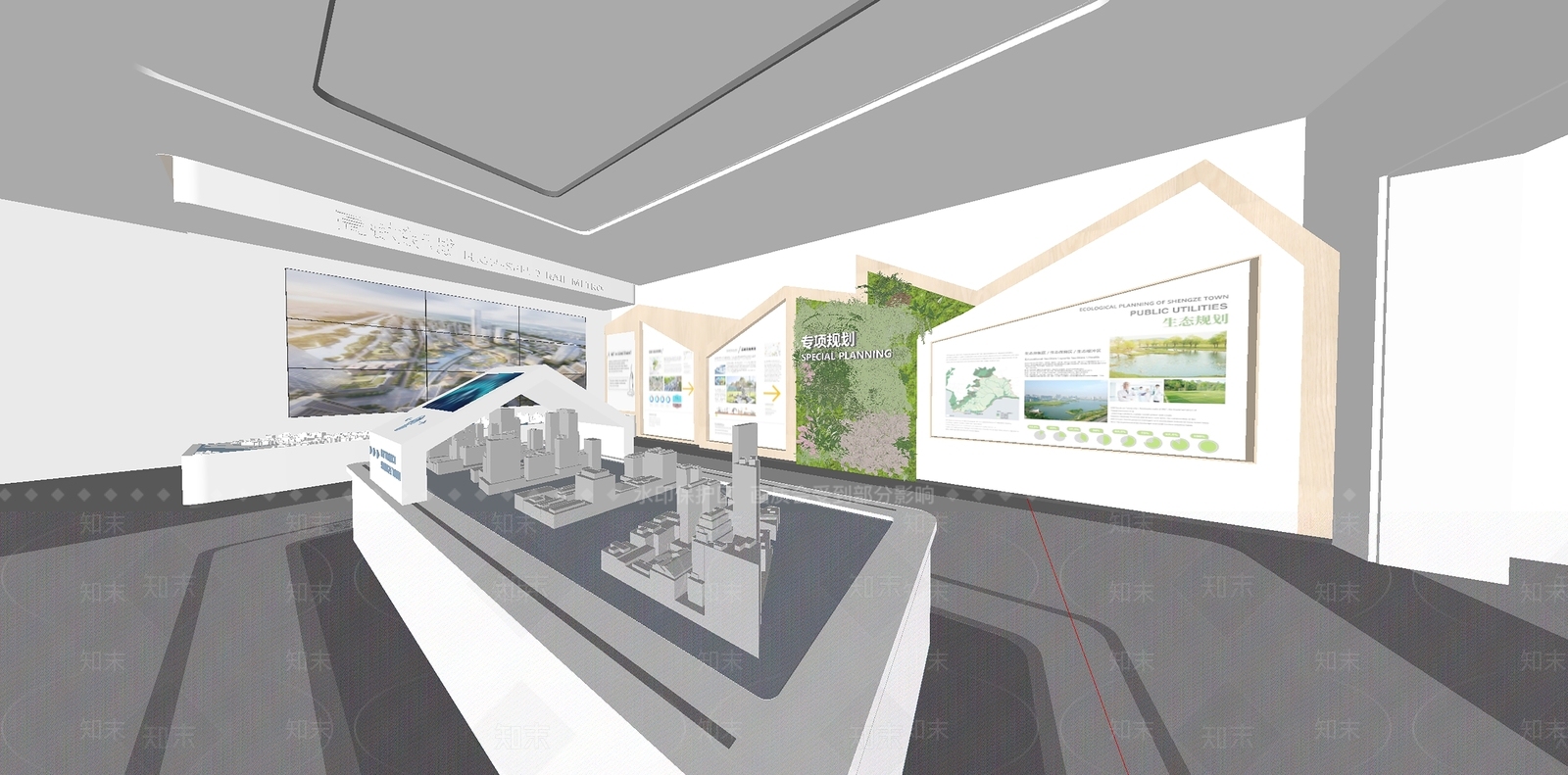 现代城市发展展厅SU模型下载【ID:1153620135】