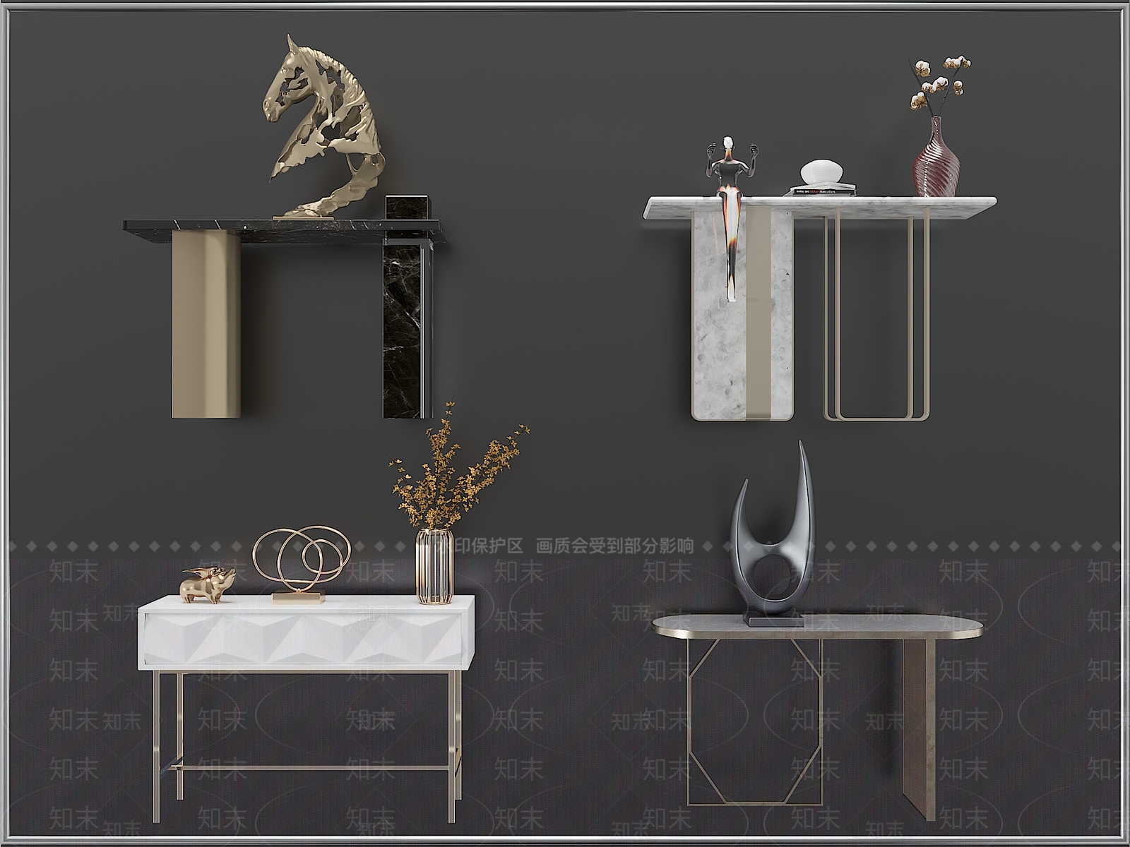现代条案3D模型下载【ID:1153624907】