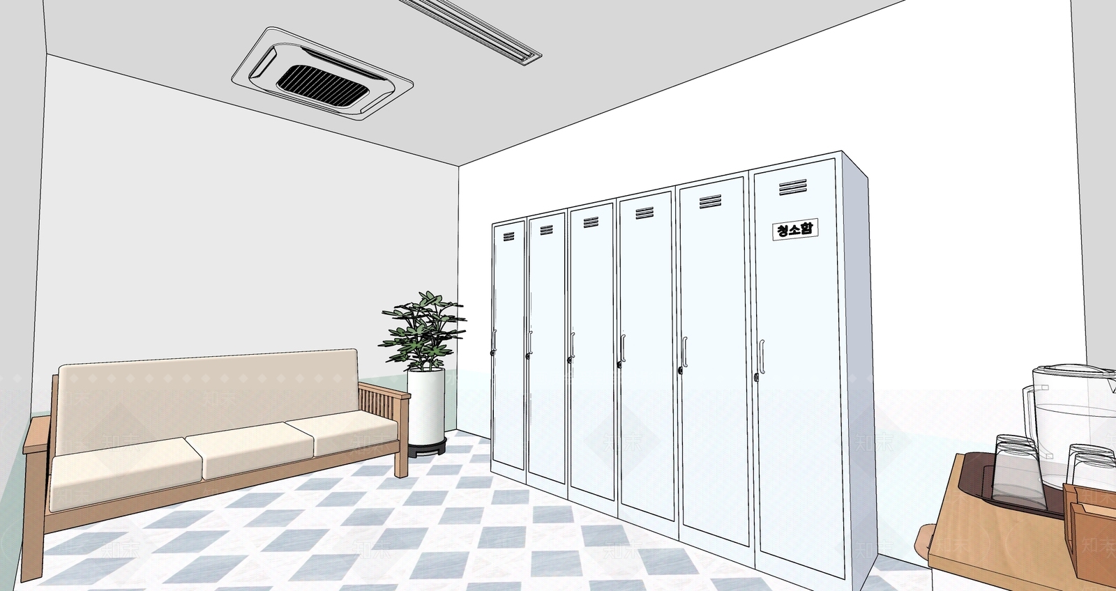 现代化妆室SU模型下载【ID:1153626861】