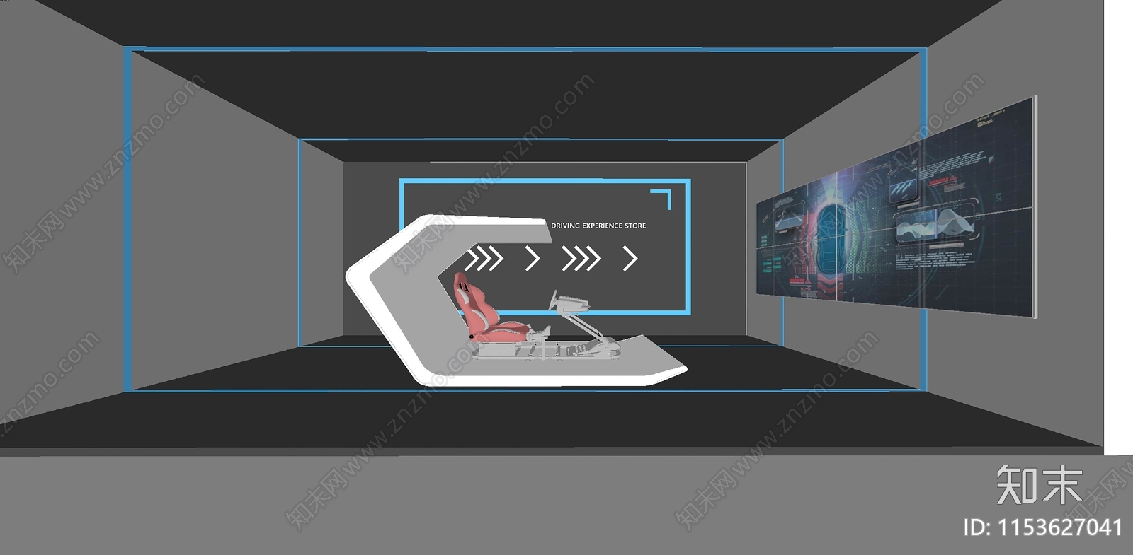 现代赛车体验展厅SU模型下载【ID:1153627041】