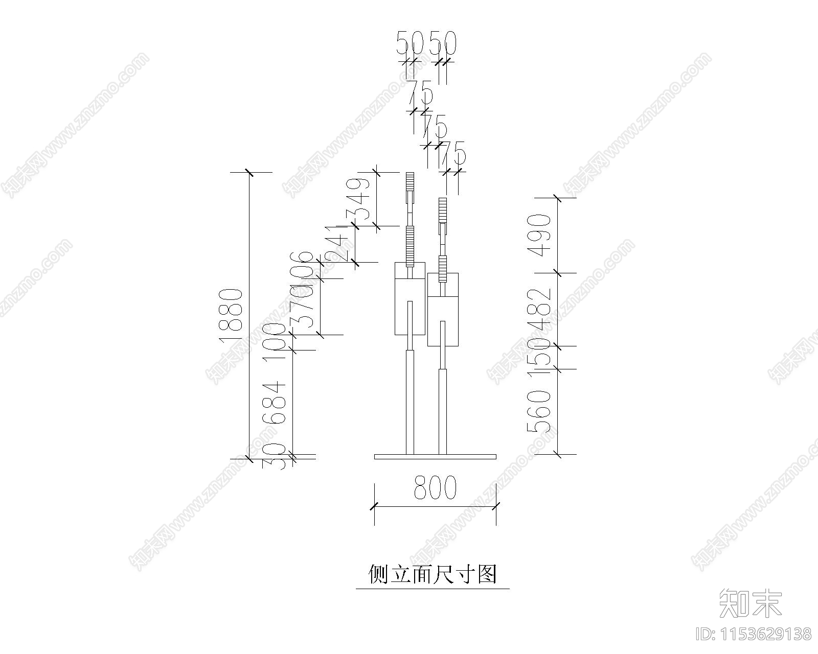 铁艺花架垂直绿化cad施工图下载【ID:1153629138】