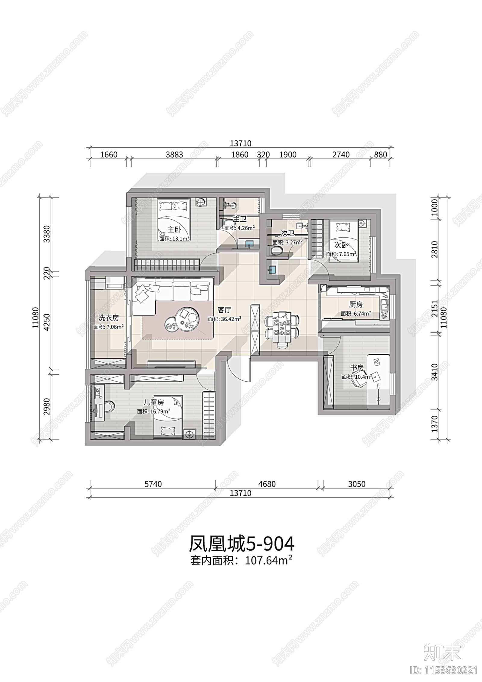 凤凰城室内设计平面布局图施工图下载【ID:1153630221】