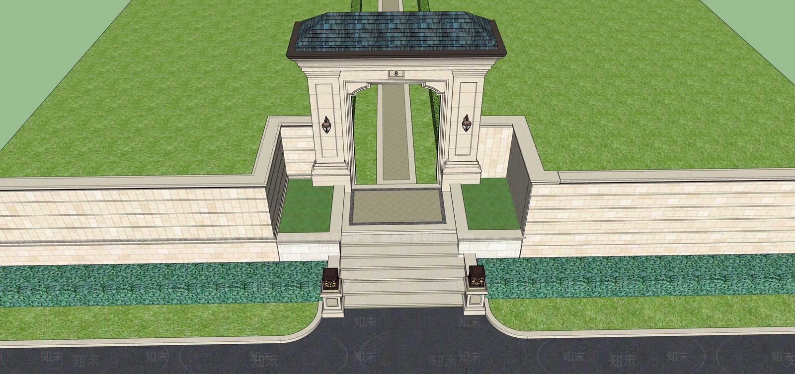 欧式庭院门SU模型下载【ID:1153639748】