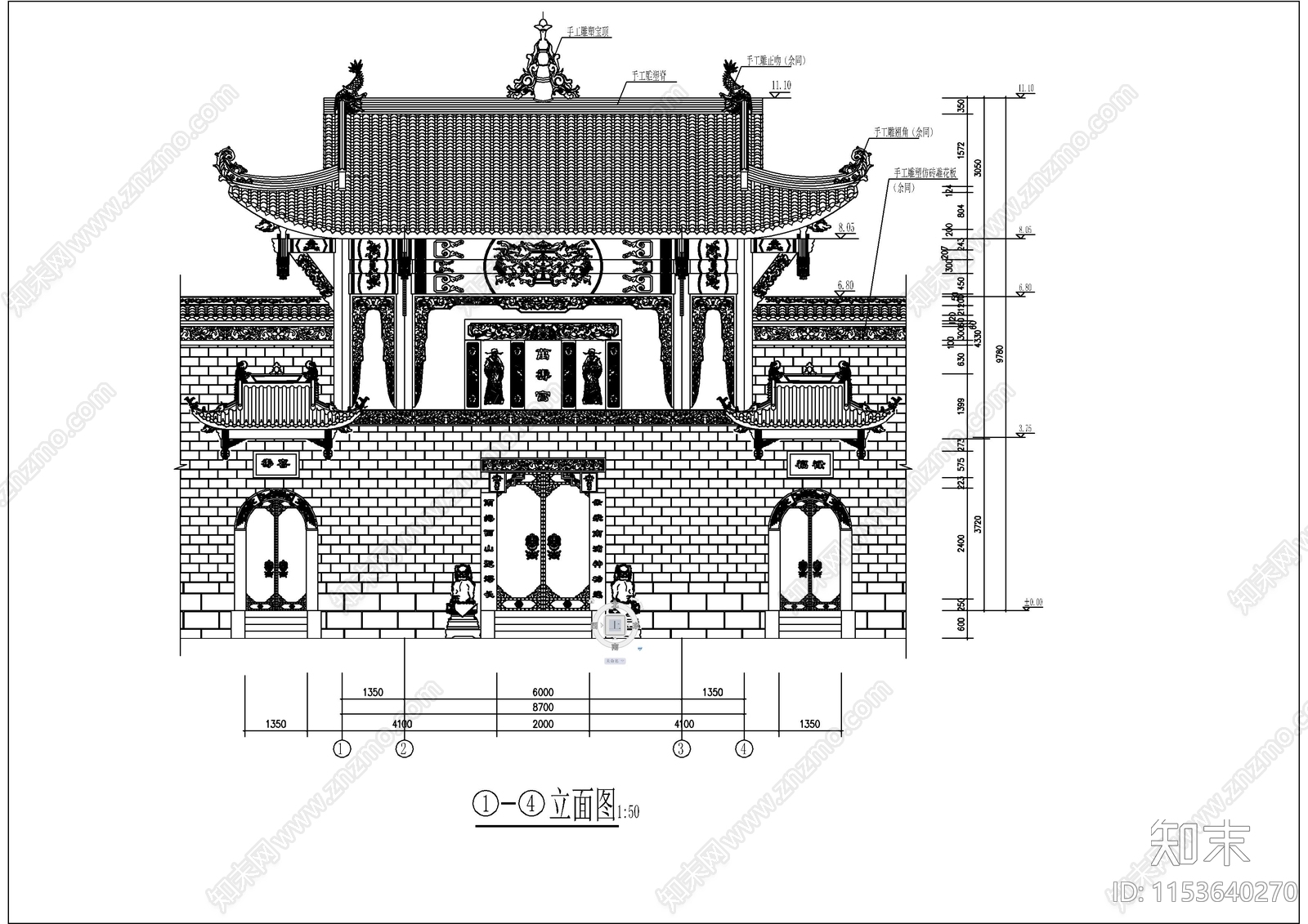 古建筑万寿宫cad施工图下载【ID:1153640270】