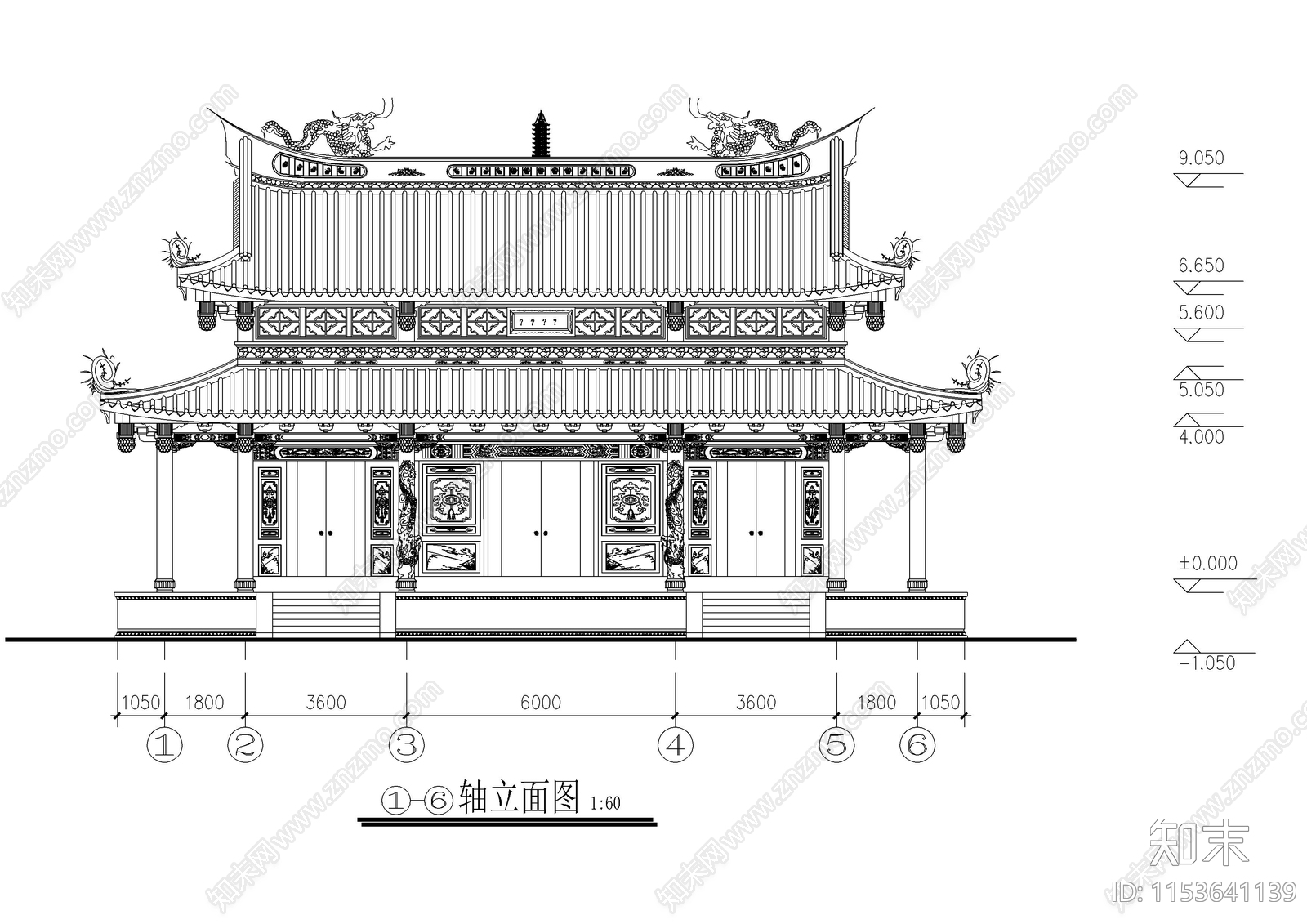 6套古建设计cad施工图下载【ID:1153641139】