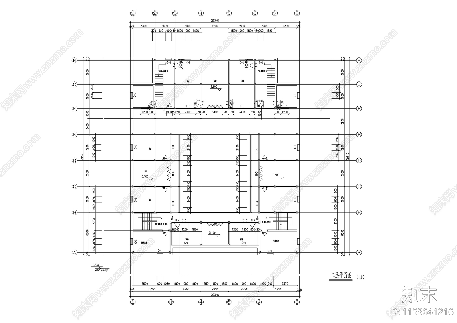 民居四合院设计cad施工图下载【ID:1153641216】