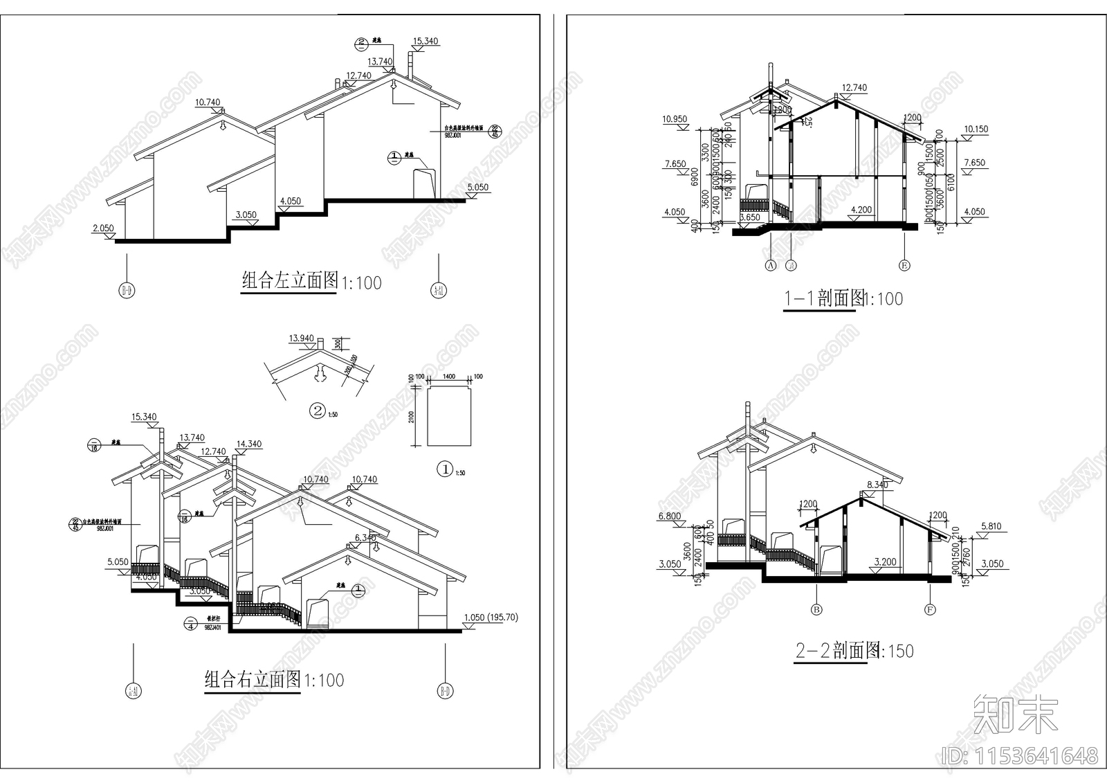 仿古商业街建筑设计图纸cad施工图下载【ID:1153641648】