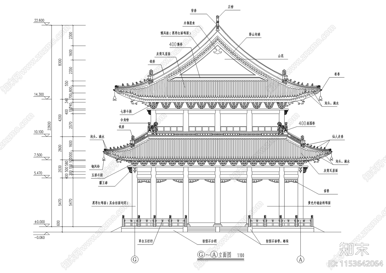 古建大雄宝殿建筑设计cad施工图下载【ID:1153642064】