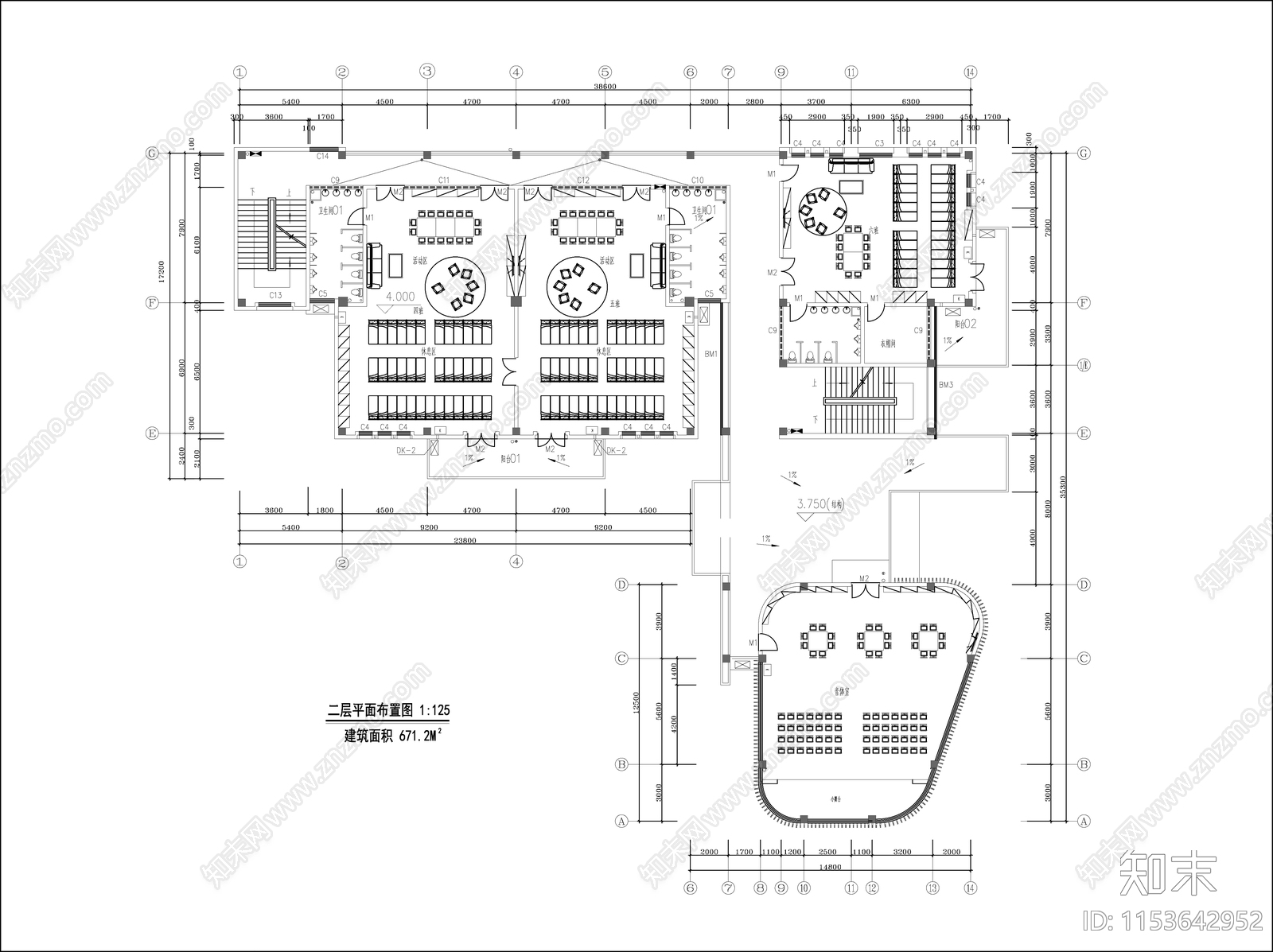 现代9班幼儿园室内装修设计cad施工图下载【ID:1153642952】