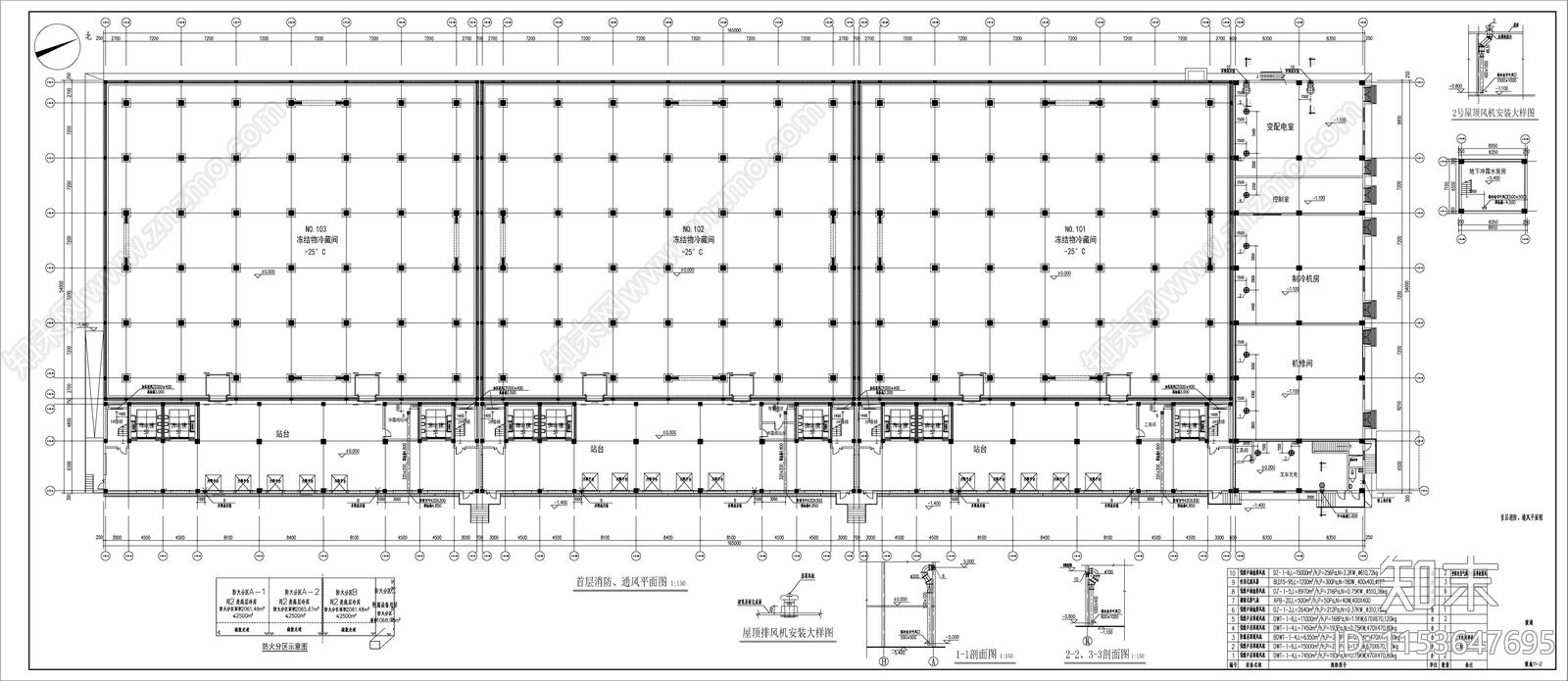 电商冷库暖通施工图下载【ID:1153647695】