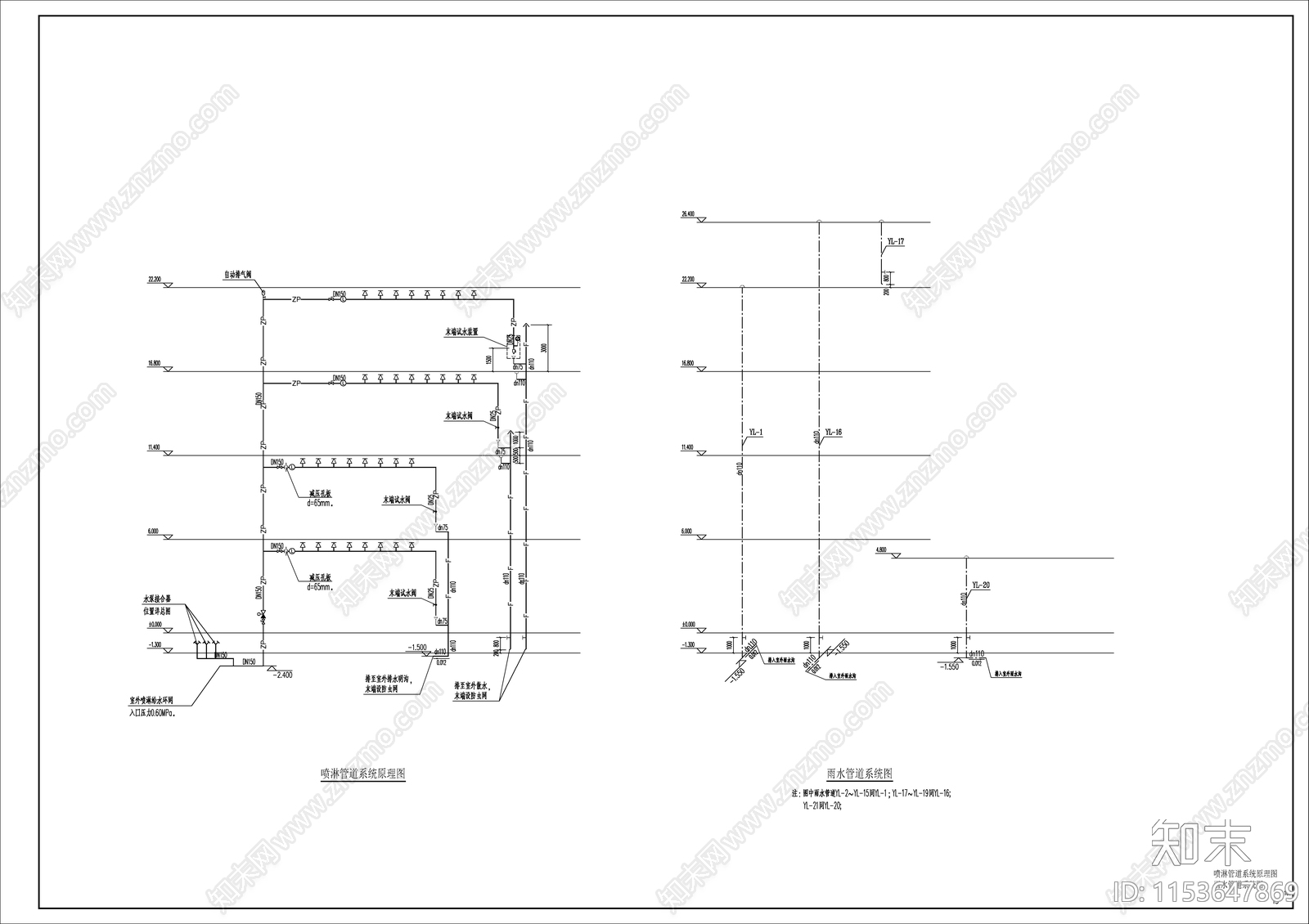 冷链高低温冷库给排水施工图下载【ID:1153647869】