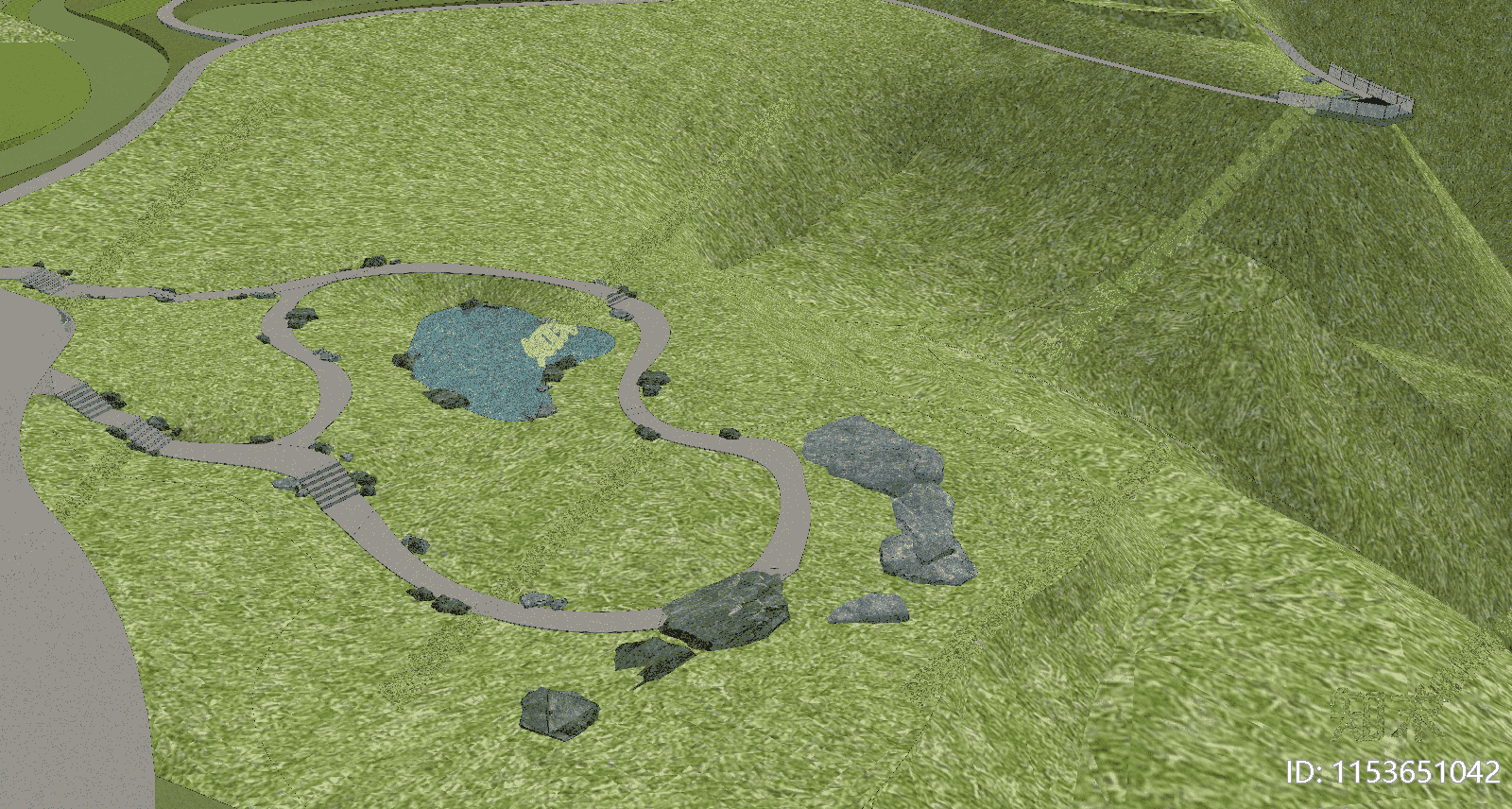 现代野趣景观公园SU模型下载【ID:1153651042】