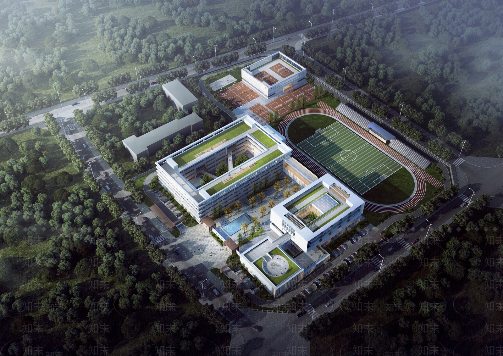 现代学校3D模型下载【ID:1153652506】