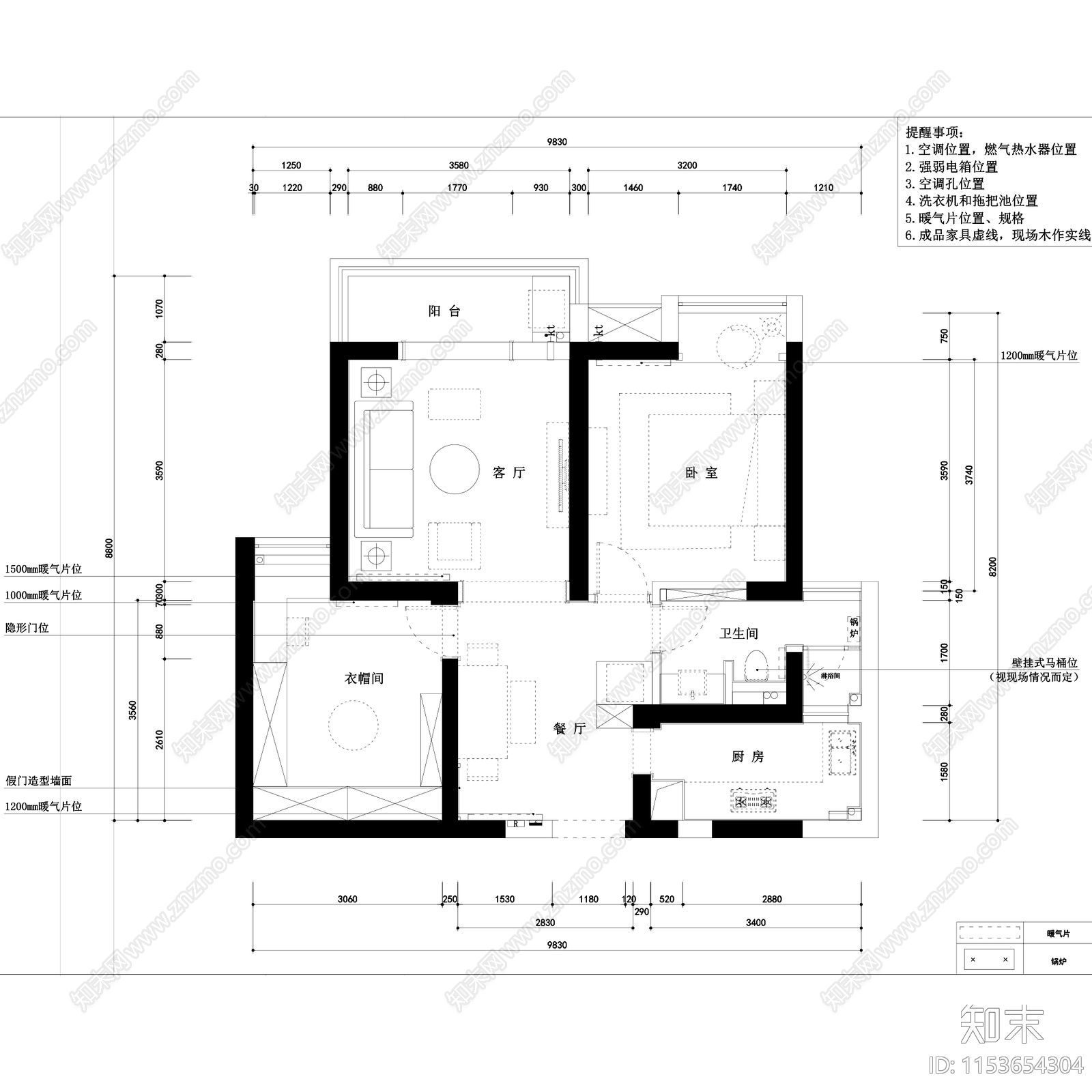 欧式住宅样板间室内装饰cad施工图下载【ID:1153654304】